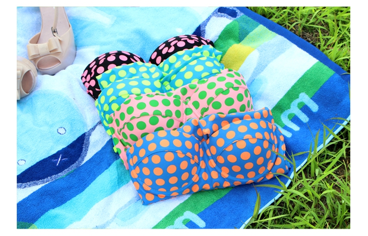 **พรีออเดอร์**ชุดว่ายน้ำบิกินี่วันพีชสีน้ำเงินลายจุดสีส้ม กระโปรงบานออกช่วงเอว ซ่อนกางเกงไว้ด้านใน ไม่โป๊ค่ะ สวยน่ารักเหมือนแบบค่ะ