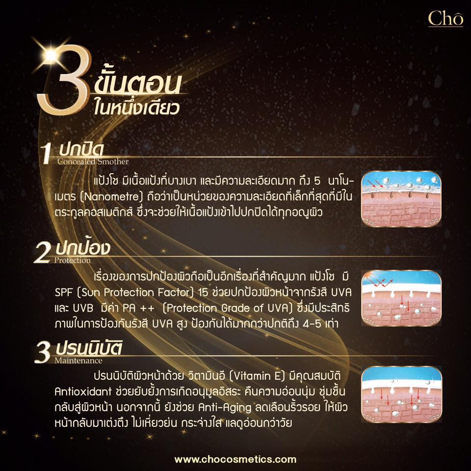 แป้ง Cho micro silk powder โช ไมโคร ซิลค์ แป้งผสมรองพื้น