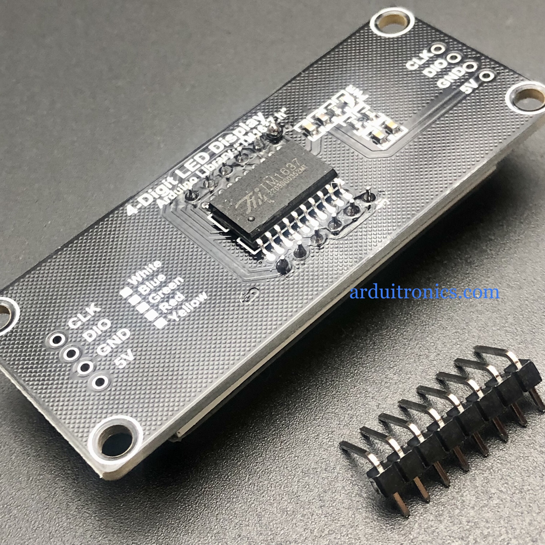 โมดูลแสดงค่าตัวเลข 4 หลัก สีขาว 7 Segment 4 Digit TM1637 Module Size 0.56" (5643AW Common Cathode) ยังไม่บัดกรี