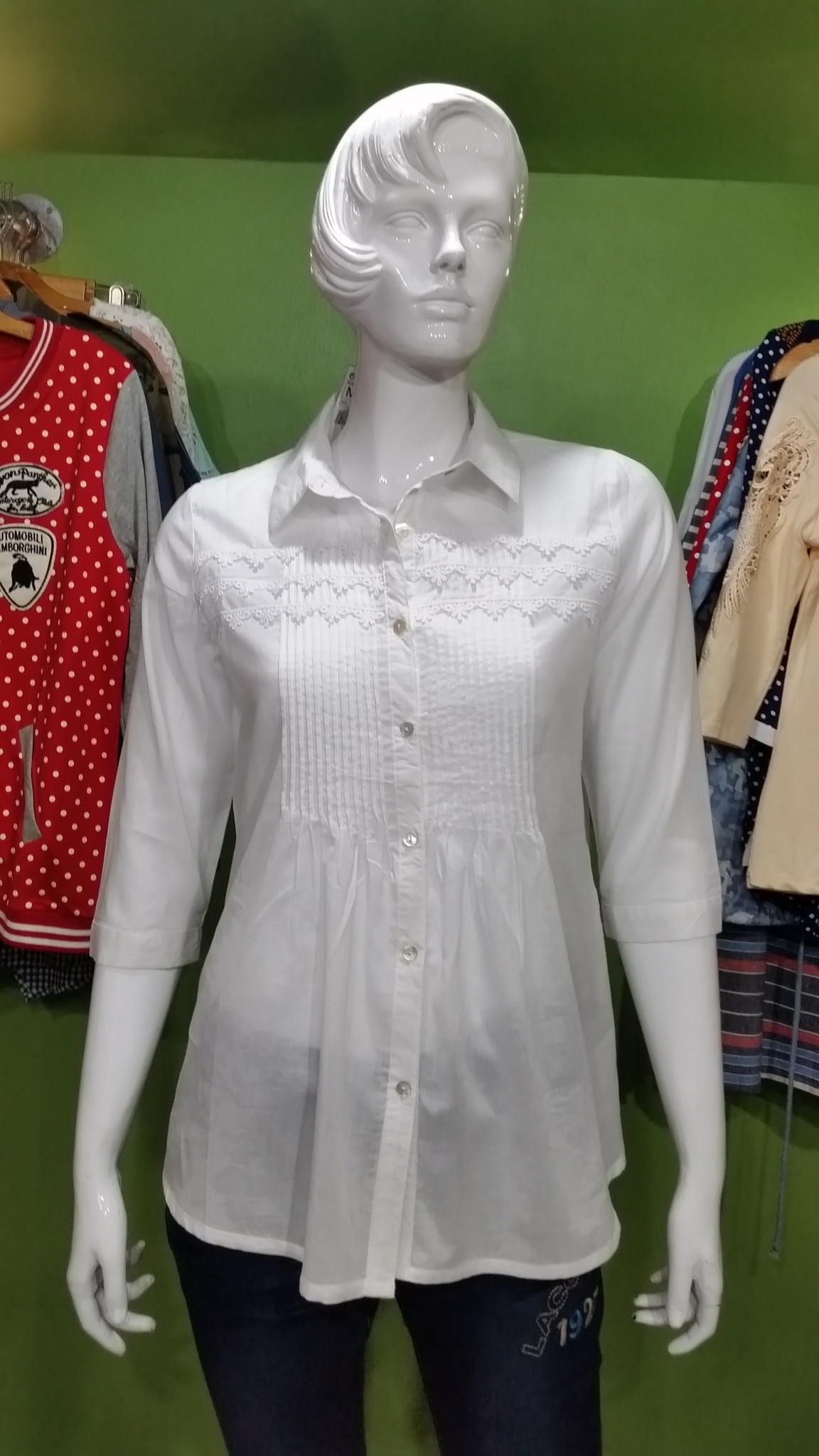 เสื้อแฟชั่นผ้าป่าน CUPID WOMAN ปกเชิ๊ตแขน 3 ส่วน ตีเกล็ดด้านหน้า แพทเทิร์นเข้ารูป ค่ะ ผ้าเนื้อดีใส่สบายค่ะ สินค้าพร้อมส่งค่ะ สีส้ม size XL - 40" สีขาว size XXL-42 นิ้วค่ะ