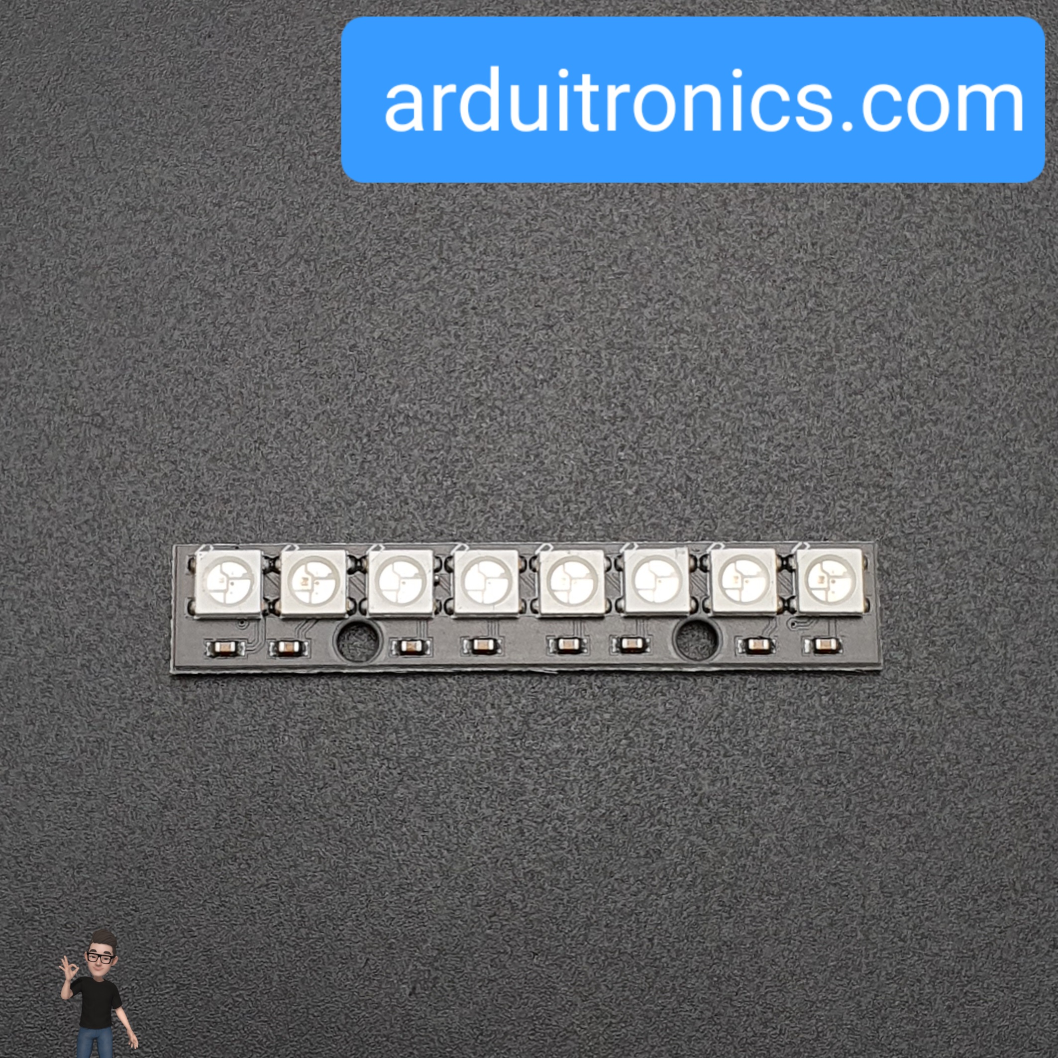 NeoPixel Bar 8 WS2812 RGB LED Black PCB