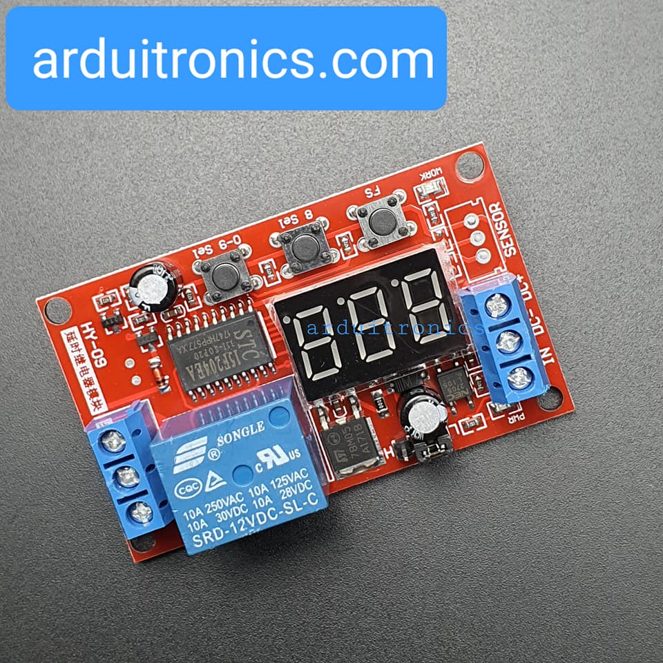 โมดูลรีเลย์ หน่วงเวลา เปิด/ปิด 12V High/Low Level Trigger แบบ 18 ฟังชั่น