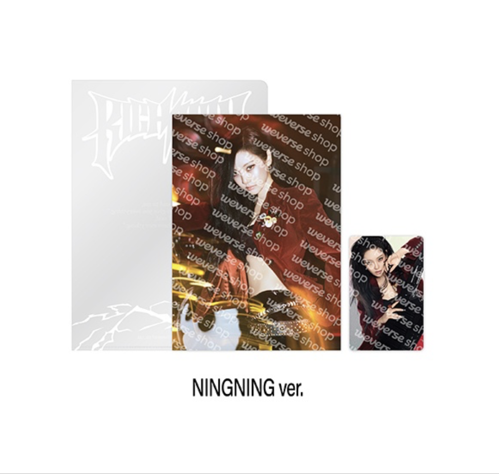 aespa -aespa WEEK RichMan POP-UP OFFICIAL MD ONLINE -POSTCARD + HOLOGRAM PHOTO CARD SET แบบ Ningning
