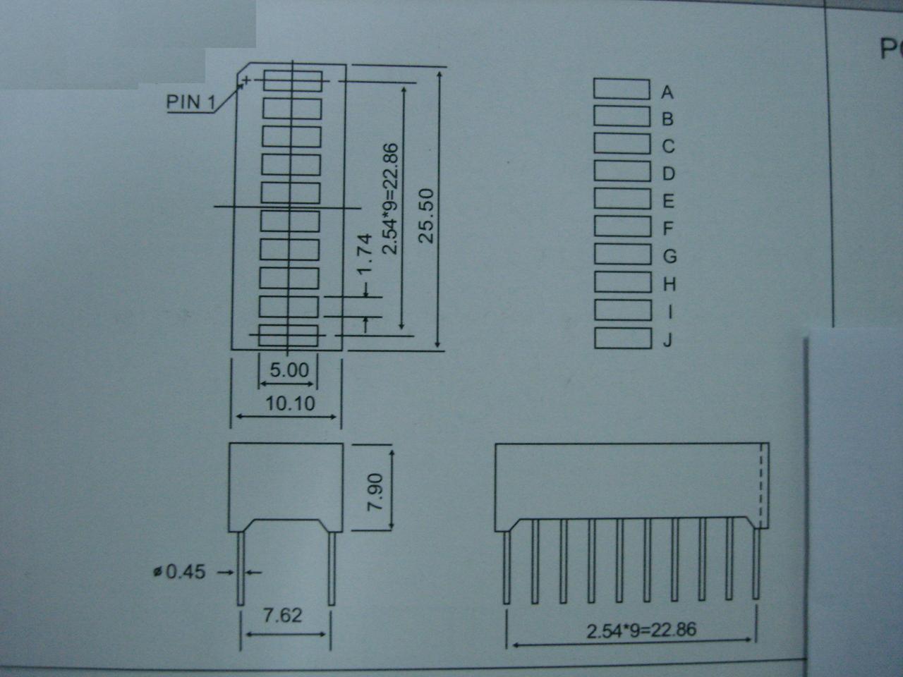 Red 10 Segment LED Bar Graph (สีแดง)