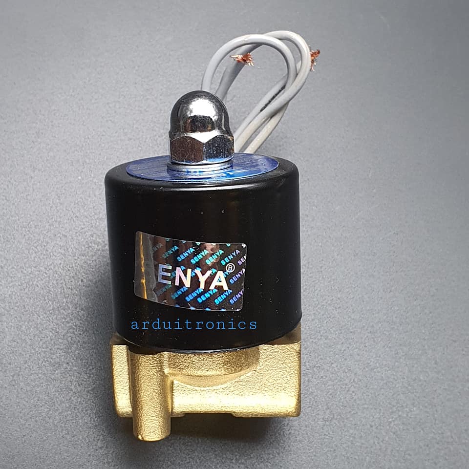 โซลินอยวาล์ว ทองเหลือง (Solenoid Valve Normally Closed) 2 หุน (1/4") 24V - ยี่ห้อ Senya 2W-160-15