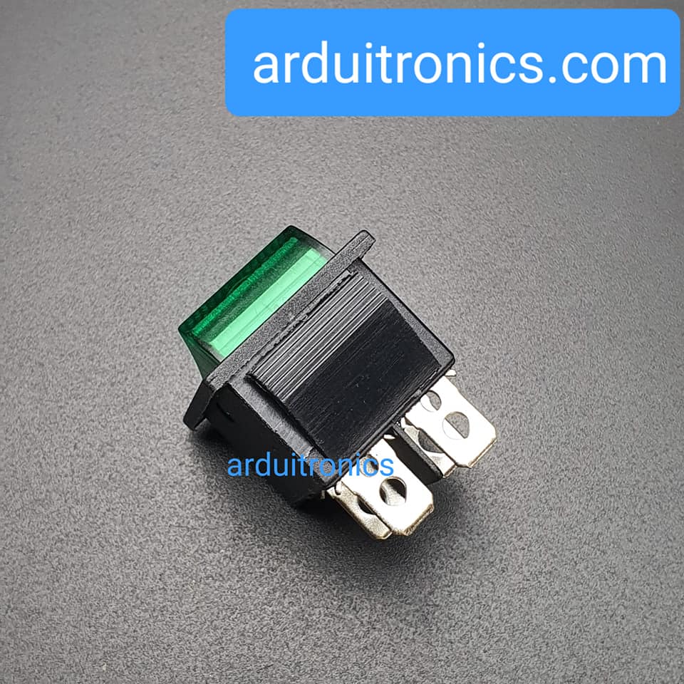 สวิตช์เปิดปิด KCD4 250VAC 15A High Current Switch 15A 250VAC สีเขียว