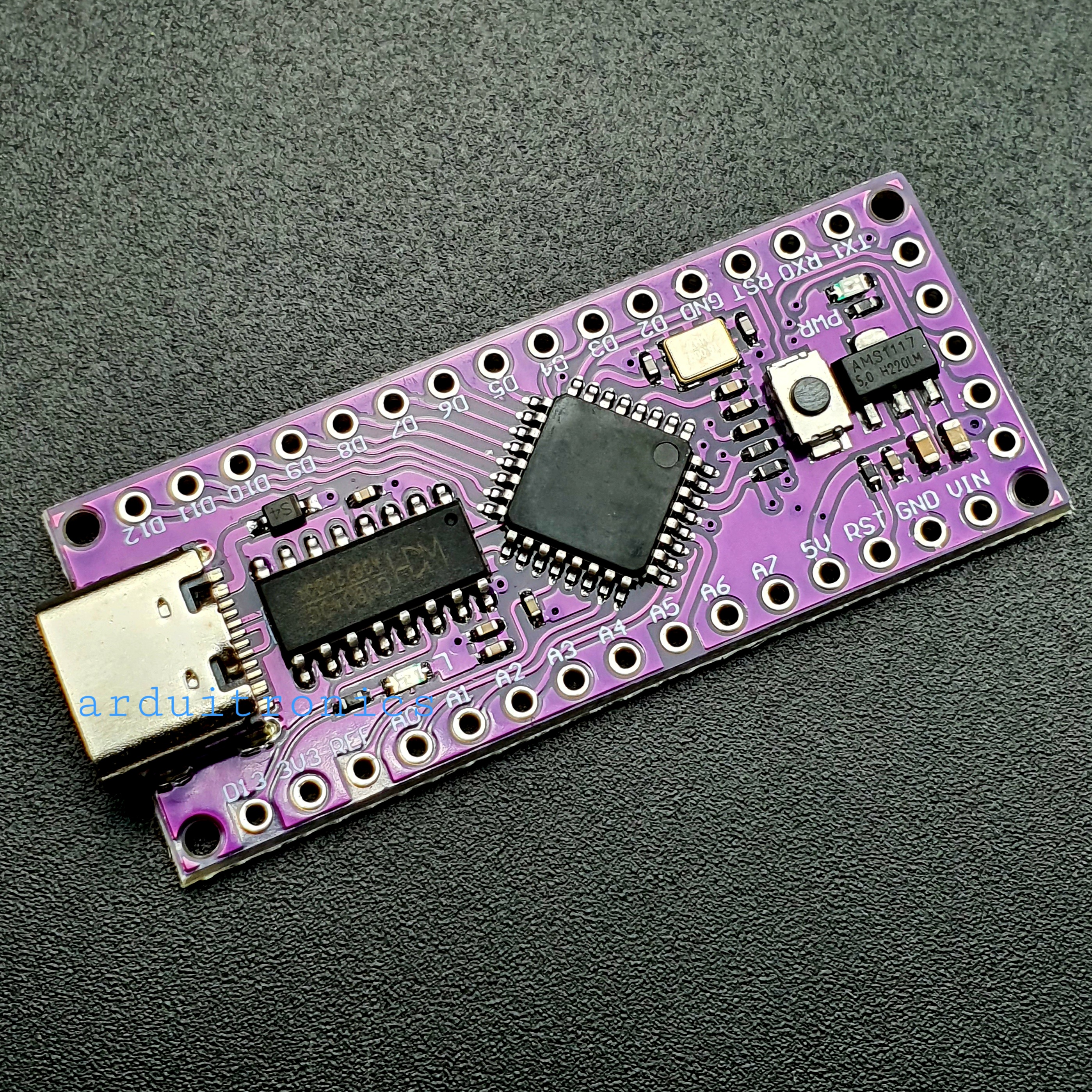 Arduino Nano 3.0 LGT8F328P Compatible บอร์ด Arduino nano 3.0 ใช้ชิฟ LGT8F328P PCB ม่วง USB Type-C