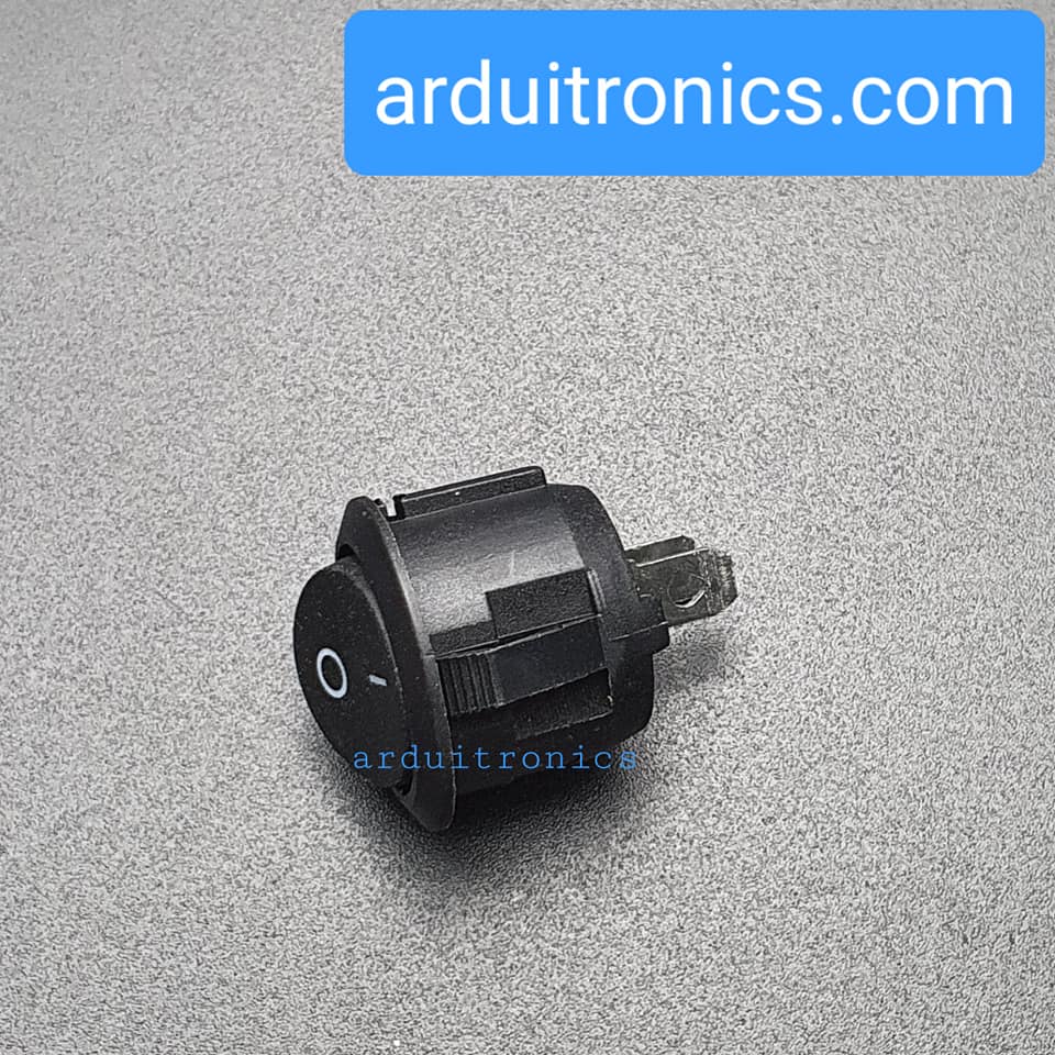 สวิตช์ไฟเปิด/ปิด KCD1 Rocker Switch Round 20mm 6A 250V 2 ขา On/Off - สีดำ