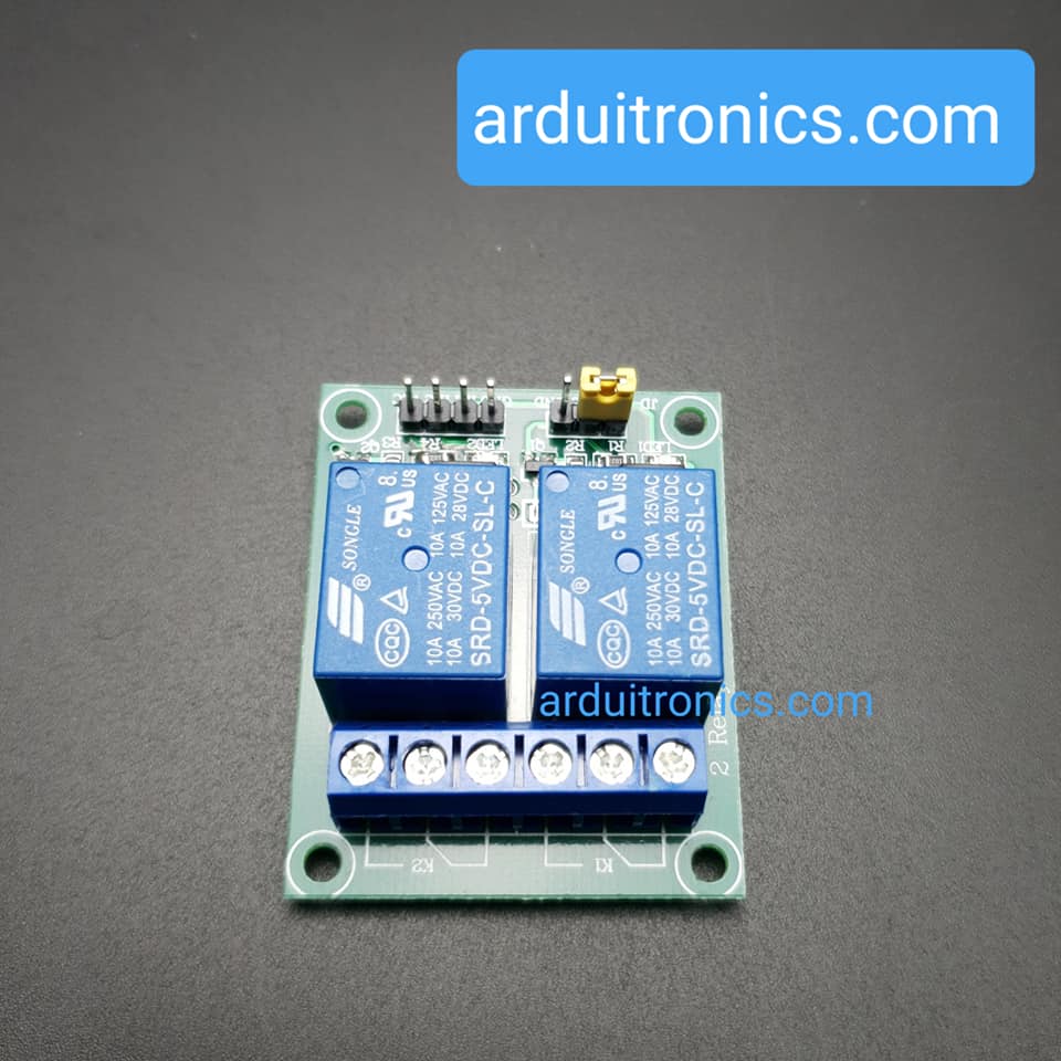 2 Channel Relay (Songle) - Active Low 5V 10A (PCB สีเขียว)