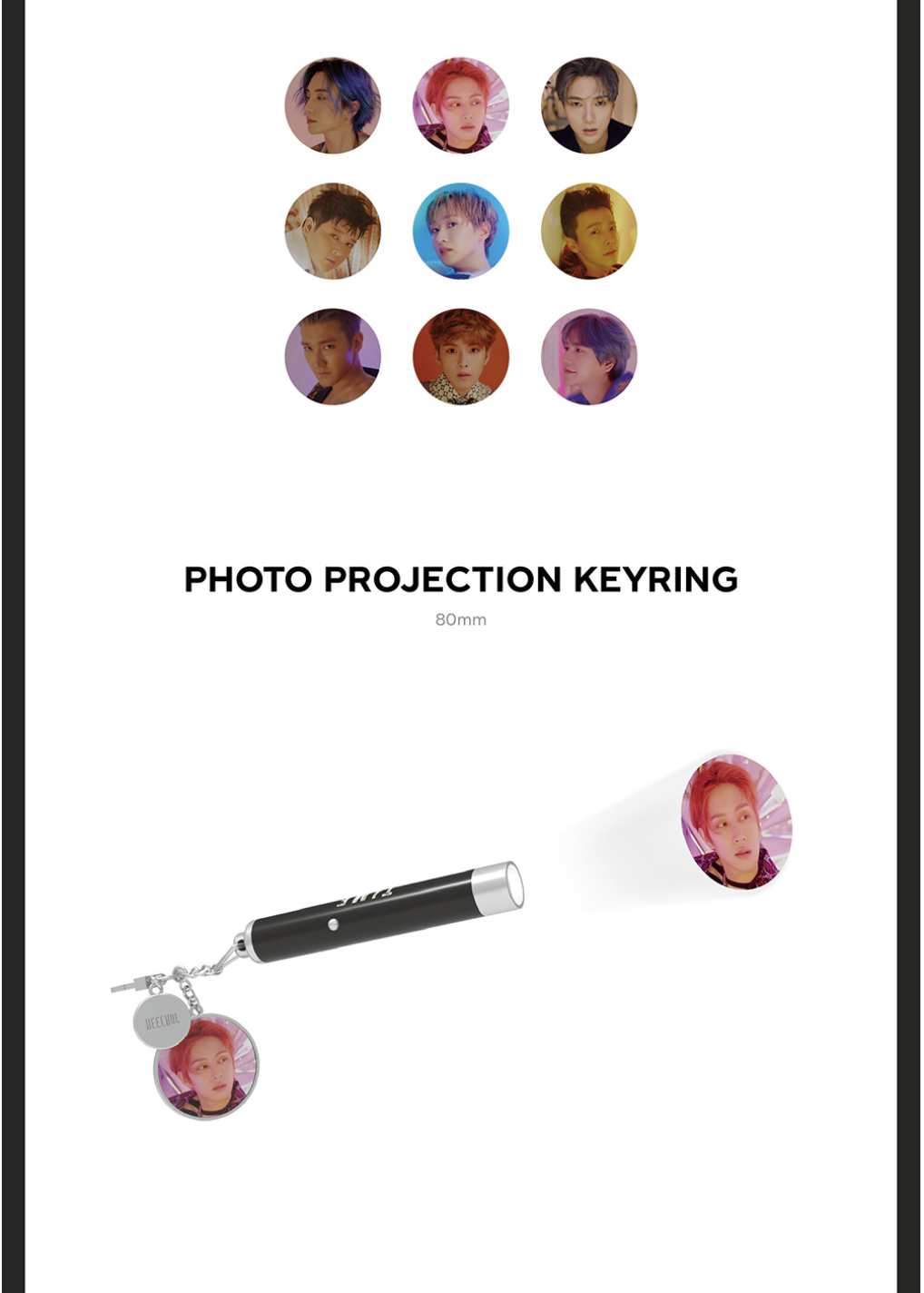 Super Junior - Photo Projection Keyring + Photo card ระบุ ชื่อ ที่ต้องการ