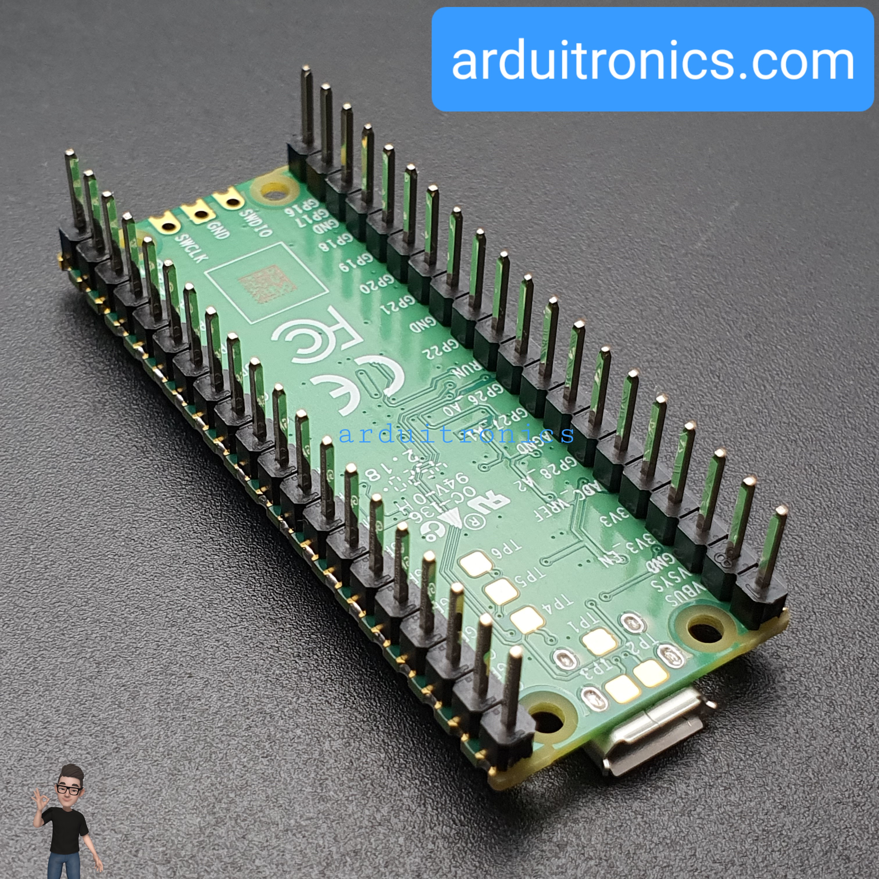 Raspberry Pi Pico (pre-soldered) + หนังสือสอนเขียนโปรแกรมบน Pico