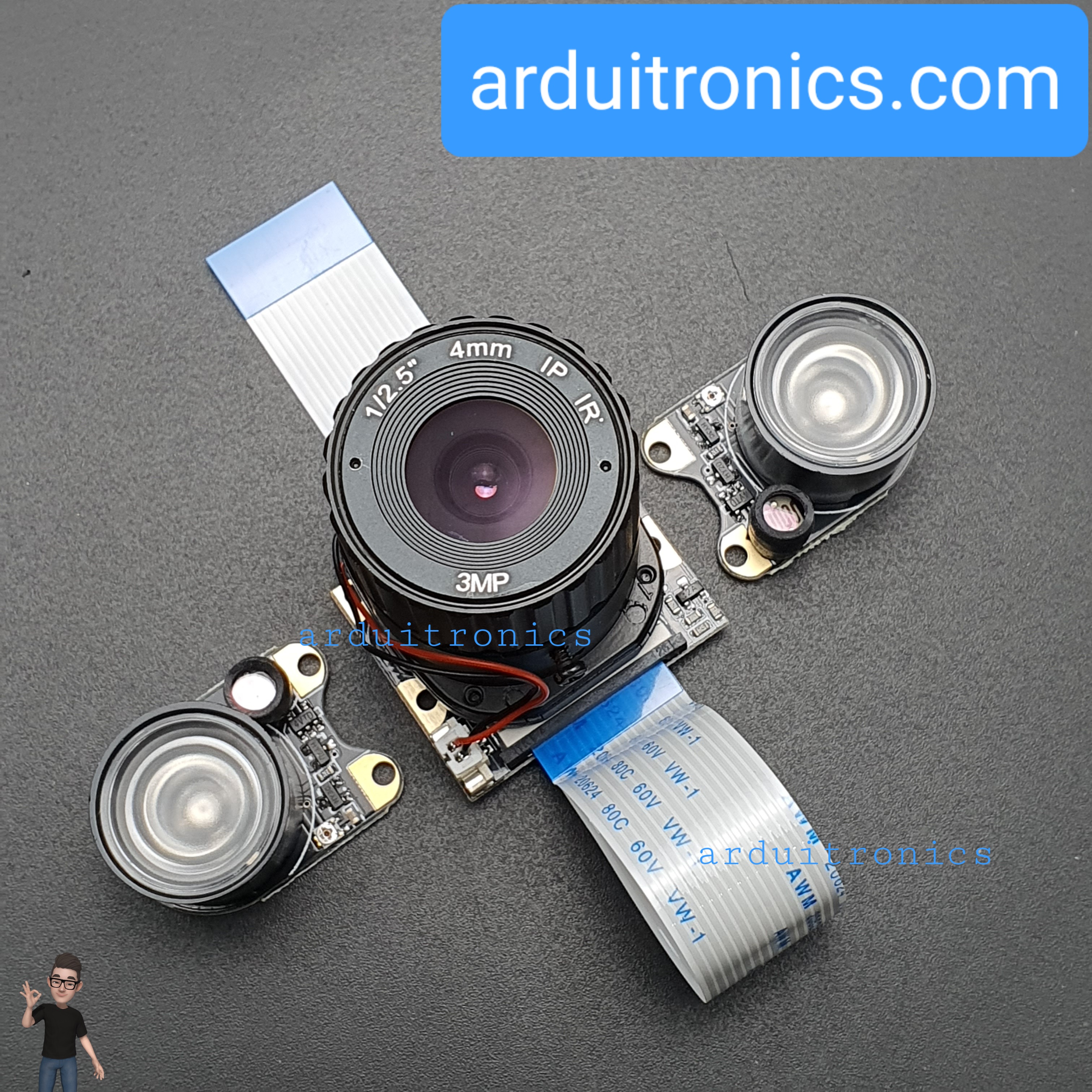 Raspberry Pi 4B/3B+ Camera 5MP 4mm Focal Length Night Vision IR-CUT Lens