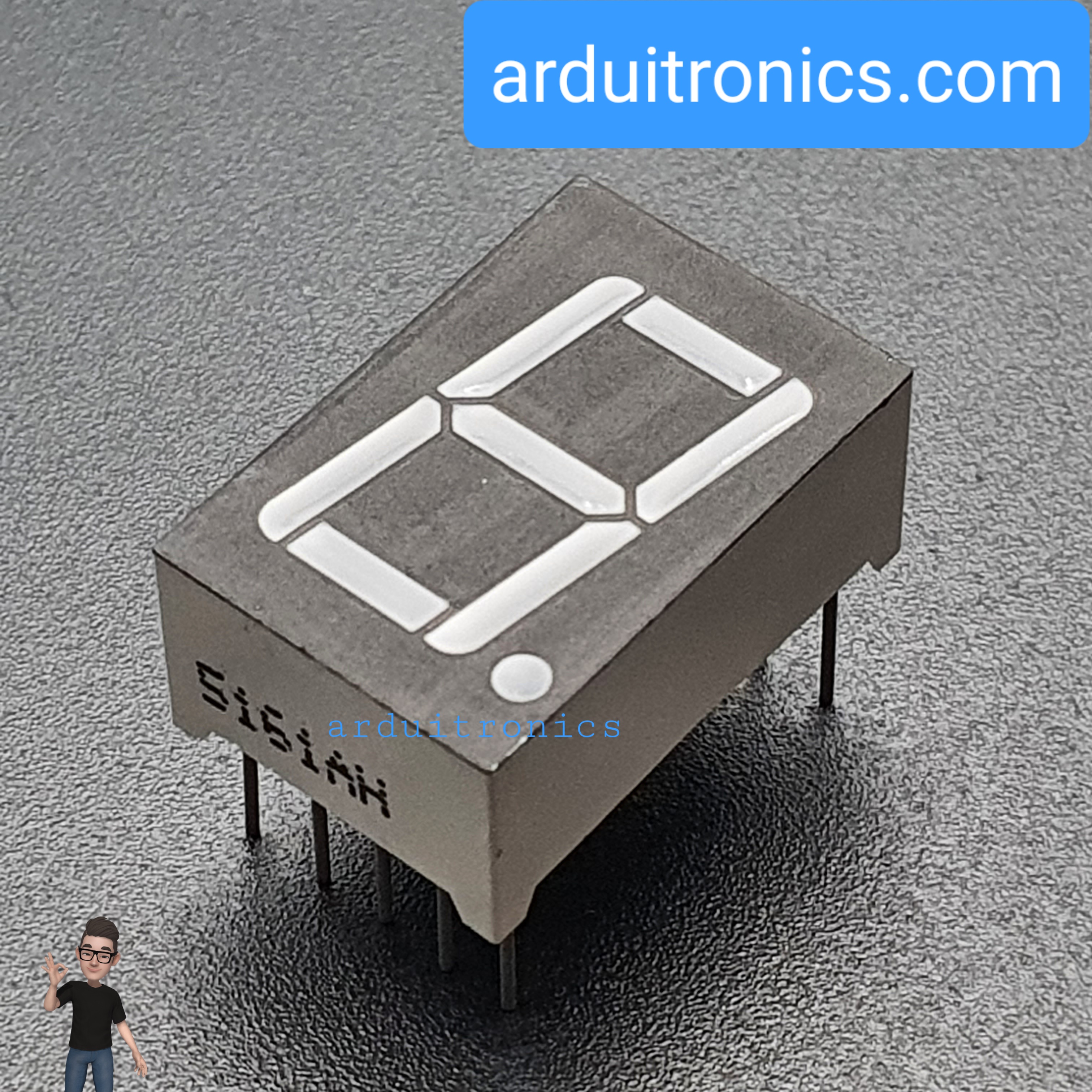 0.56 inch Seven Segment 1 Digit Red (Common Cathode) 12.7 x 19.1 x 8.1mm - 5161AH / 5161AS