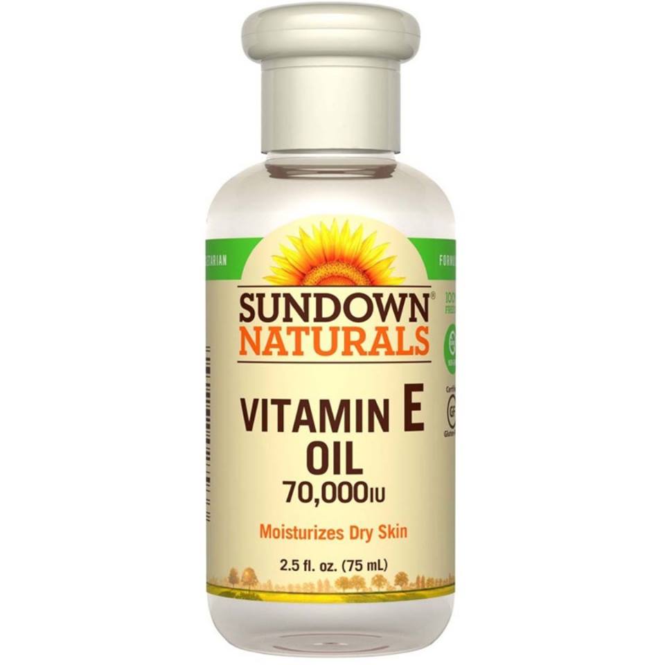 วิตามิน E Sundown Naturals, Vitamin E Oil, 70,000 IU, 2.5 fl oz (75 ml)