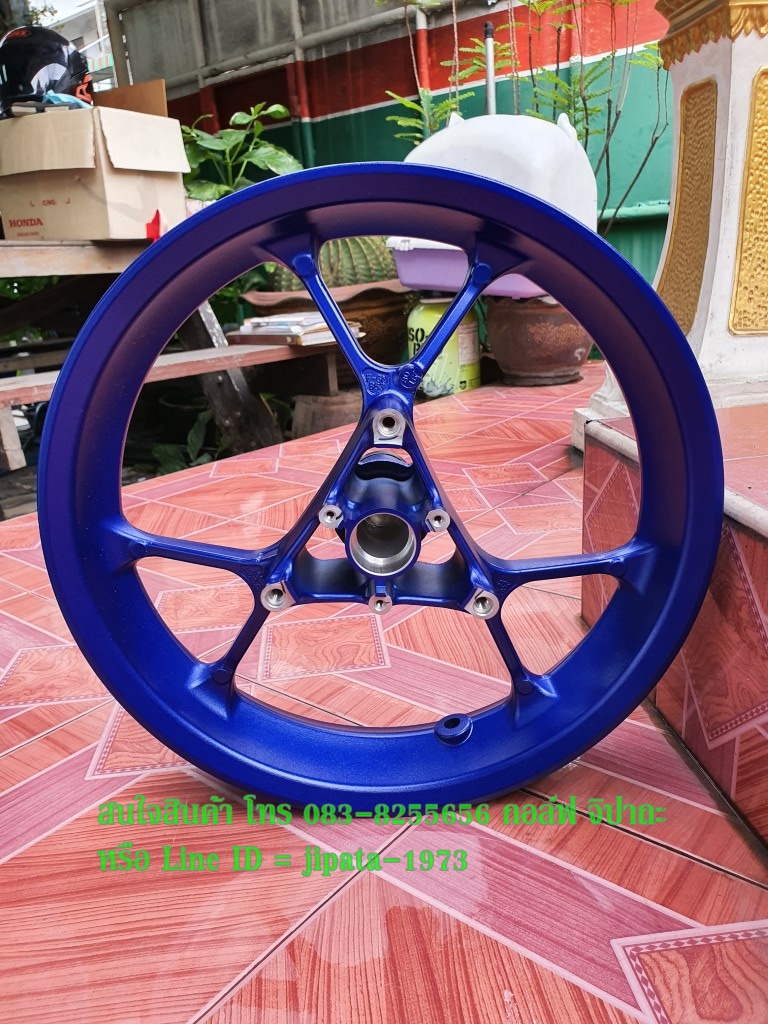 (Aerox) ชุดวงล้อแม็ก หน้าหลัง Yamaha Aerox 155 (สีน้ำเงิน) แท้ (ขายเป็นคู่)