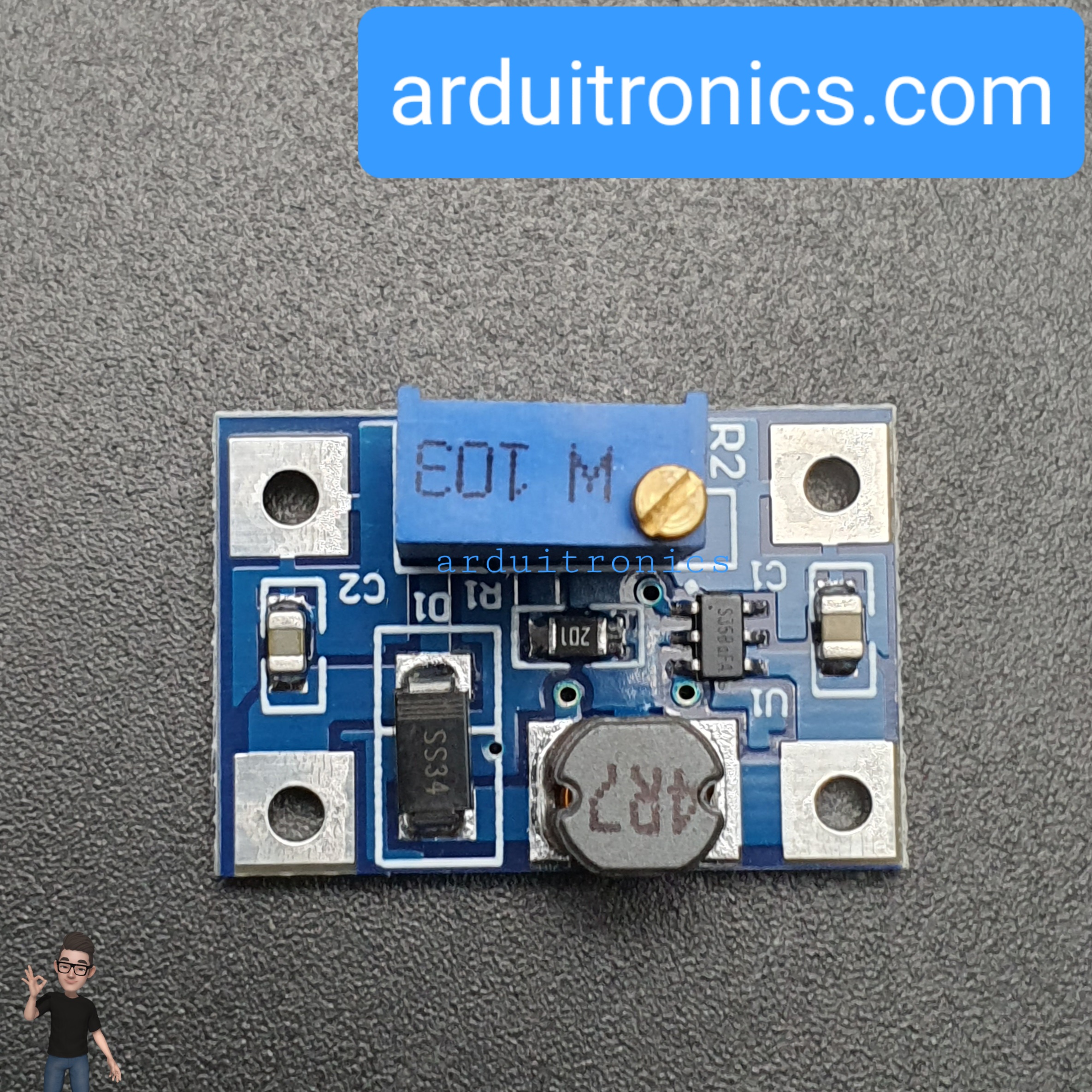 โมดูล Step Up SX1308 แปลงไฟขึ้นจาก 2-24V เป็น 2-28V กระแสสูงสุด 2A