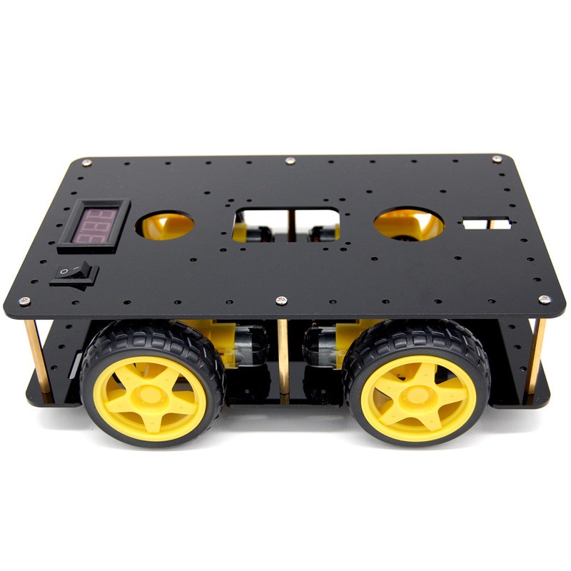 4WD 2-Layer Smart Car Chassis Kit (พร้อม Voltmeter และ สวิตช์เปิด/ปิด)
