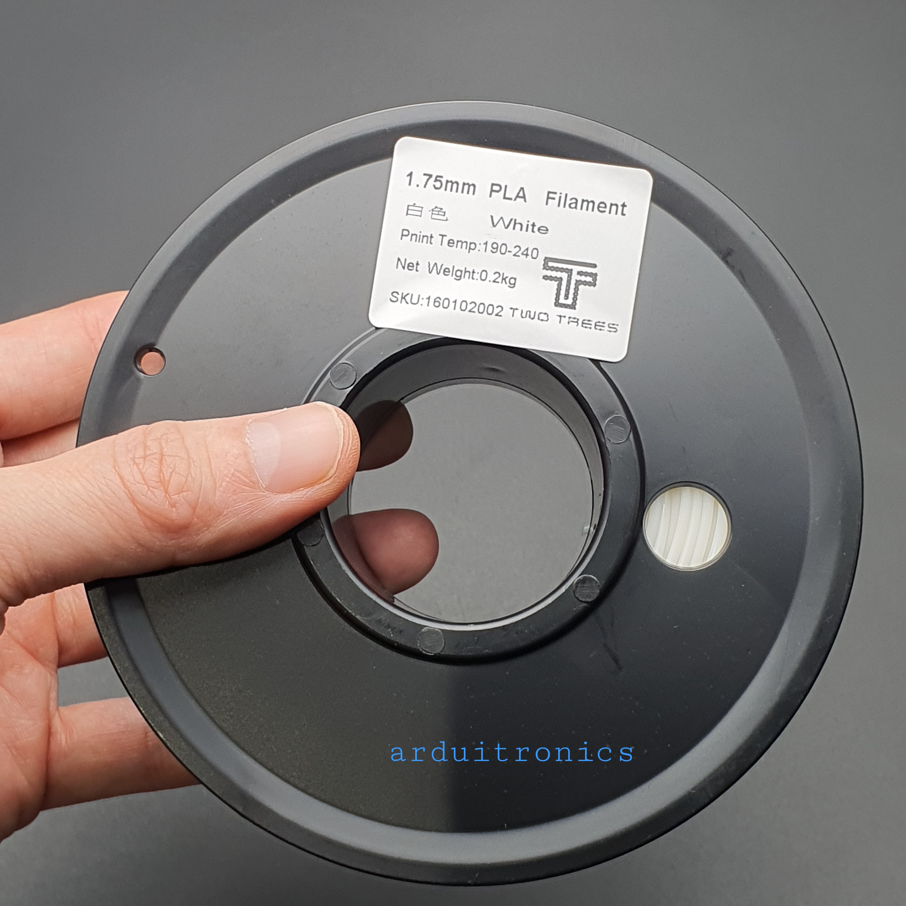 เส้นพลาสติก 3D Printer Filament PLA 1.75mm 0.20kg สีขาว