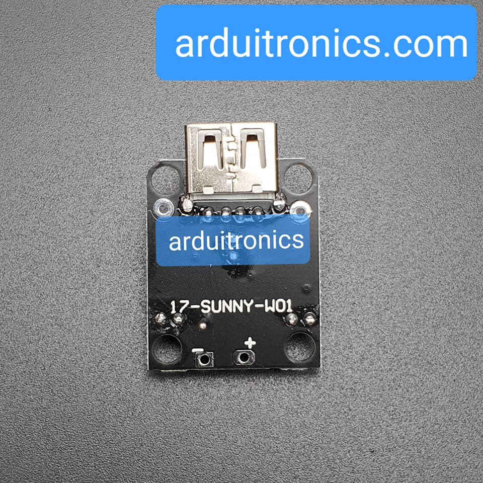 โมดูลแปลงไฟ Step Down 5-20V เป็น 5V แบบ USB กระแสสูงสุด 2A พร้อมกล่อง PCB สีดำ