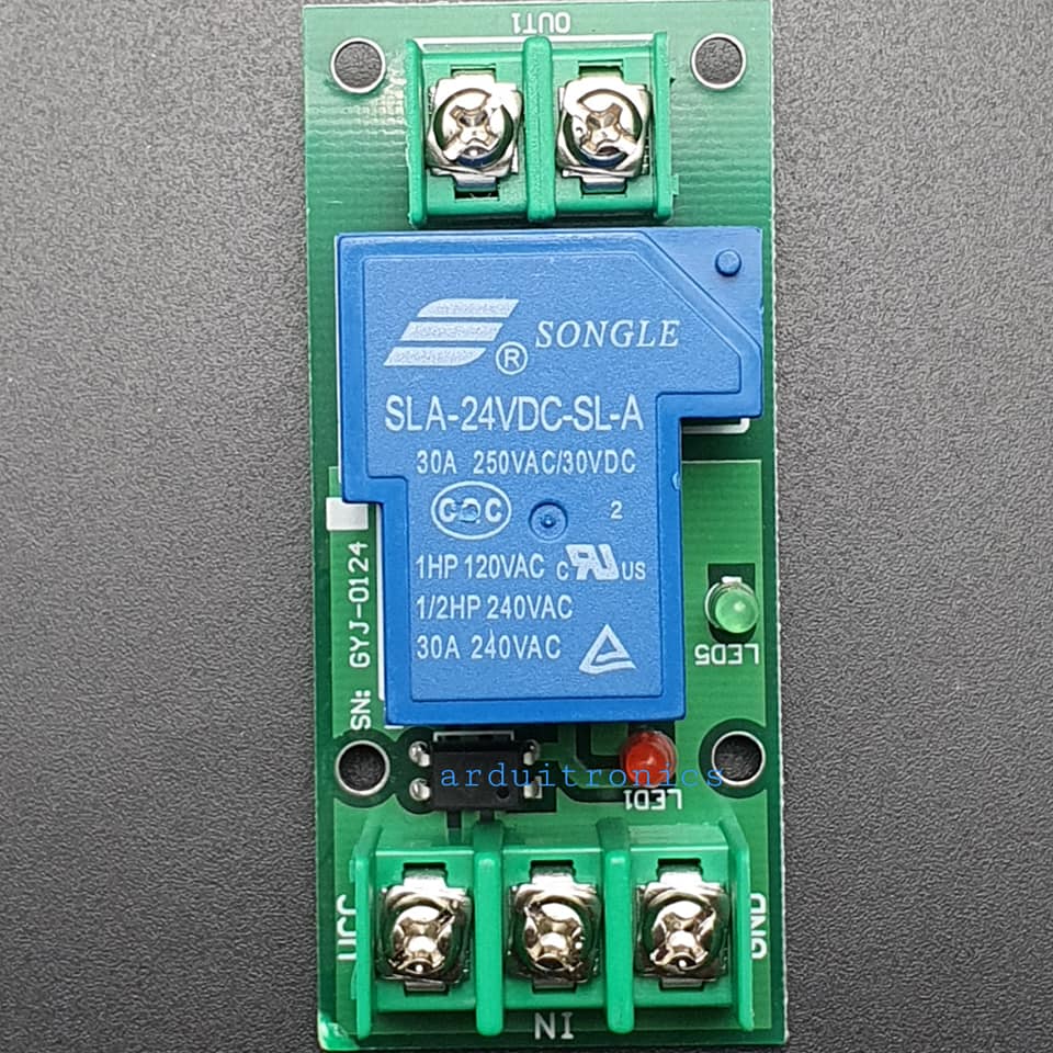 1 Channel Relay 24V 30A รีเลย์ 24V 30A ทำงานแบบ Active High
