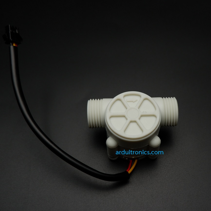 Water Flow Sensor 1-30L/min แรงดันไม่เกิน 2.0MPa ขนาดท่อ 1/2" (YF-S201B) สีขาว
