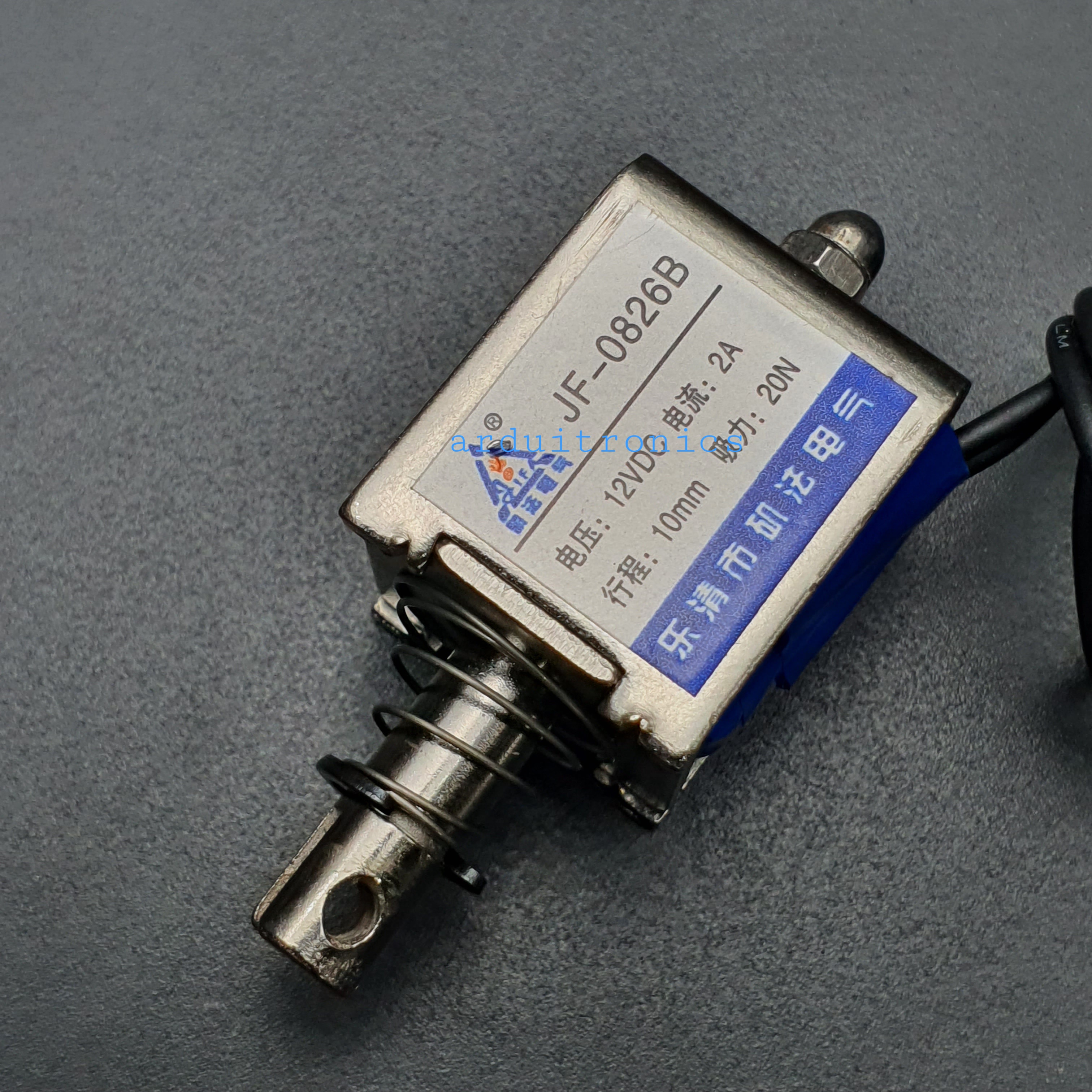 กลอนไฟฟ้า กลอนประตูไฟฟ้า JF-0826B 12V / 2A รีเซ็ต 10mm Push Pull Type Open Frame Solenoid แม่เหล็กไฟฟ้าโซลินอยด์แม่เหล็กไฟฟ้า