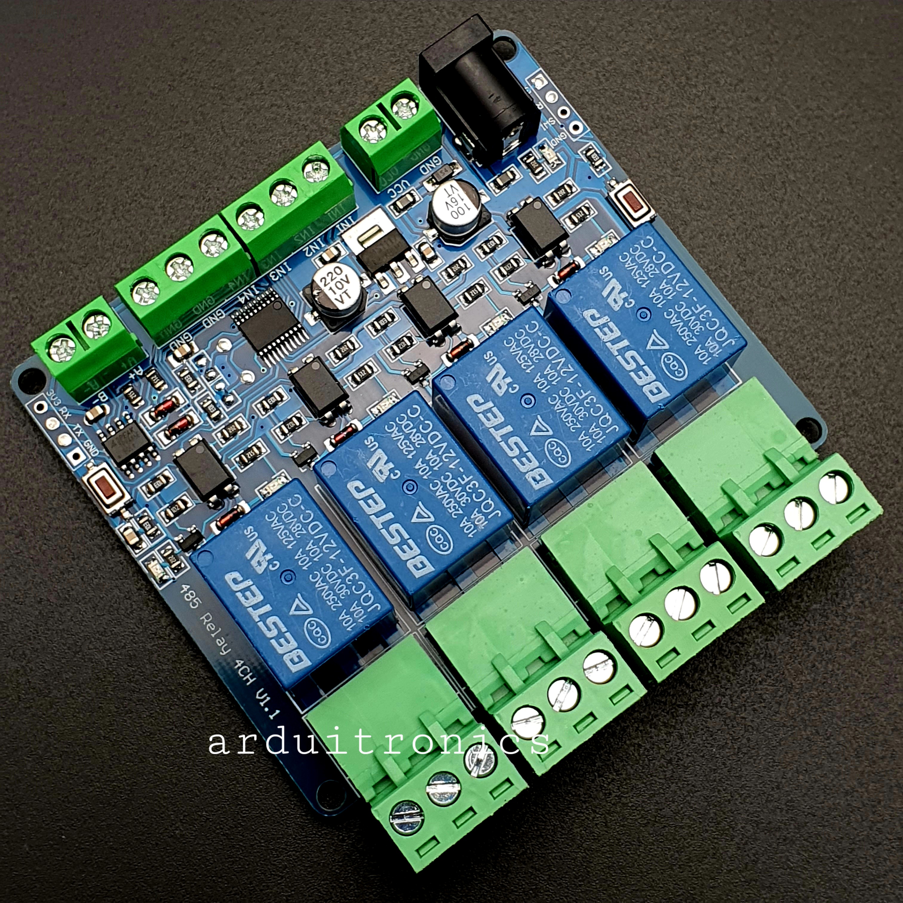 Modbus - RTU 4 Channel Relay Module RS485/TTL (12V)