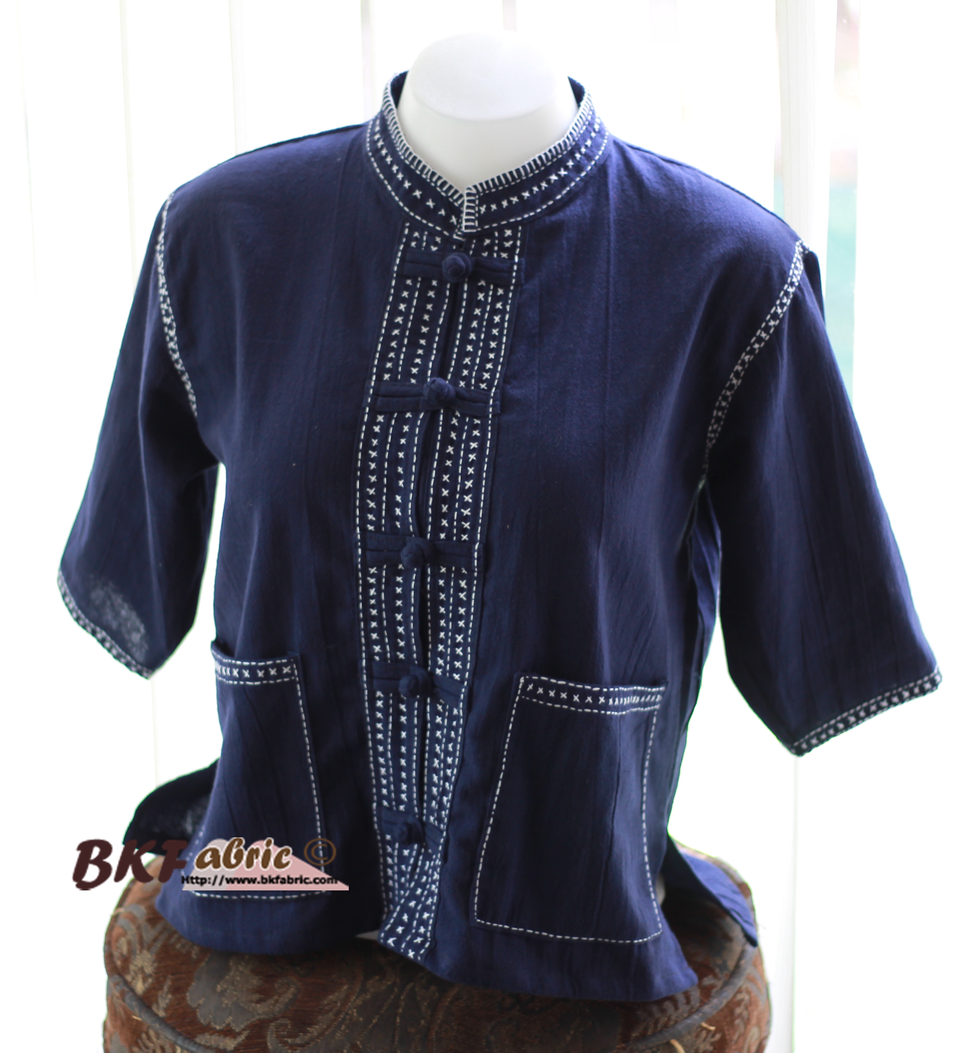 เสื้อคอจีน ผ้าฝ้าย