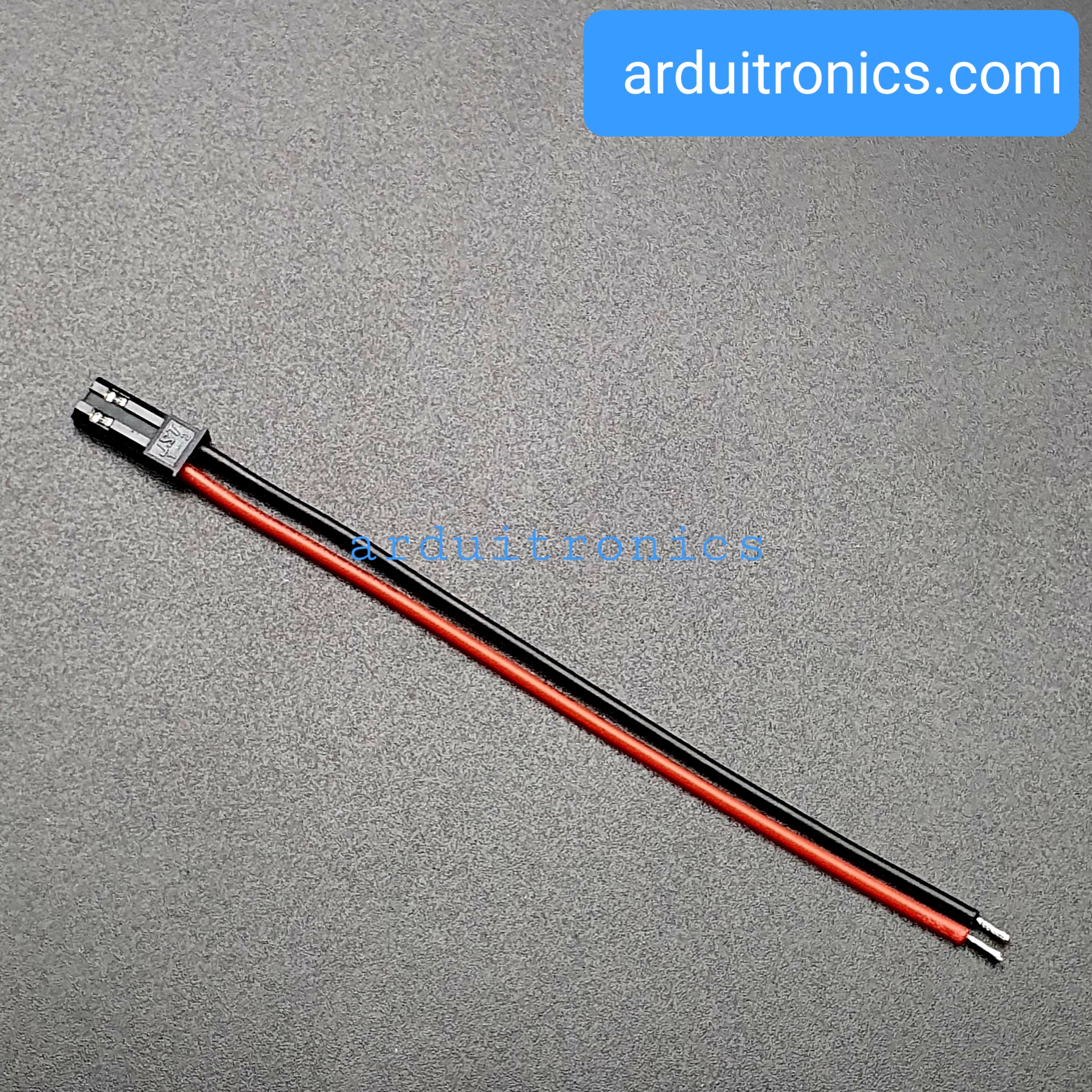 JST Connector 2Pin Plug Male สายต่อ JST ตัวผู้ พร้อมสายไฟยาว 10cm - Black
