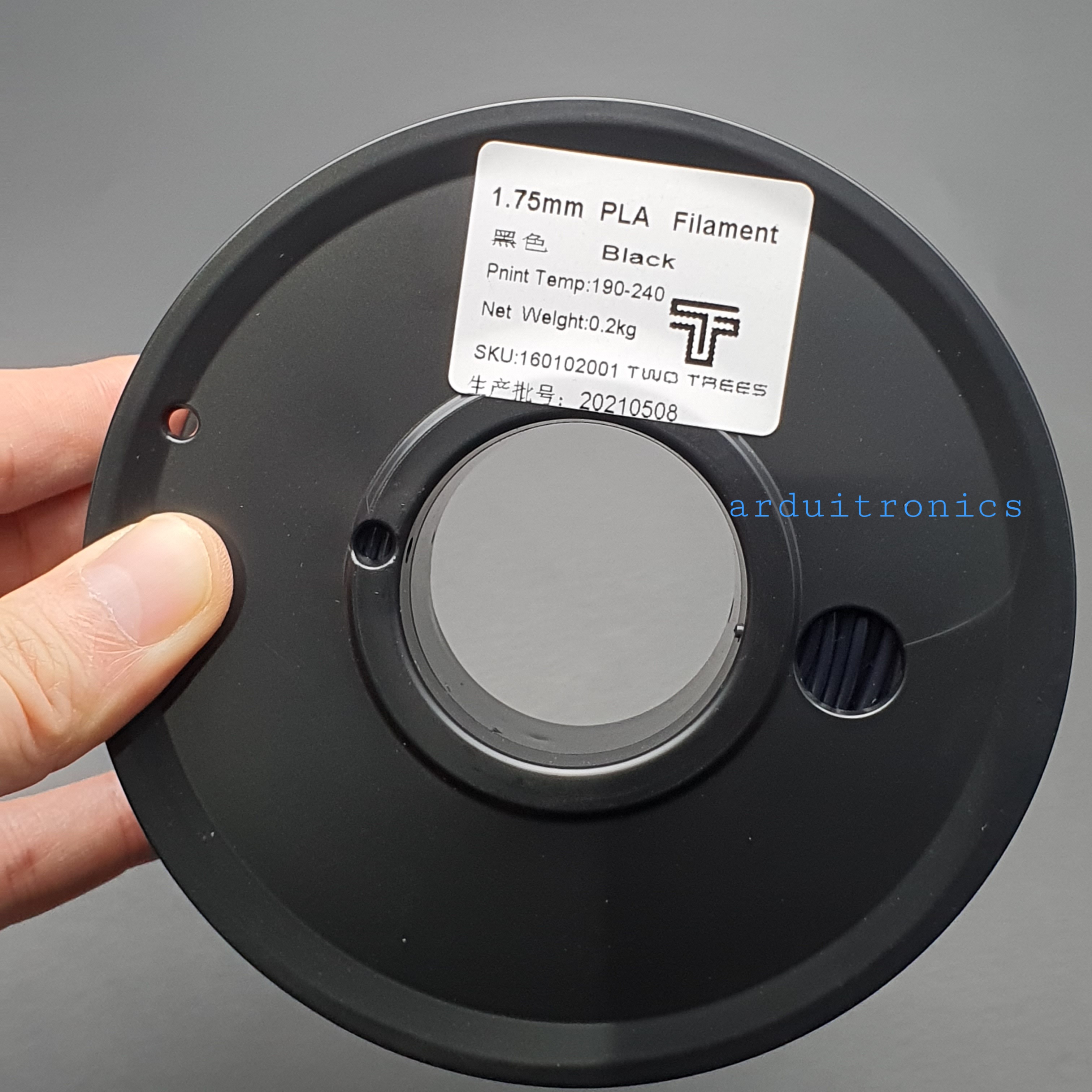 เส้นพลาสติก 3D Printer Filament PLA 1.75mm 0.20kg สีดำ