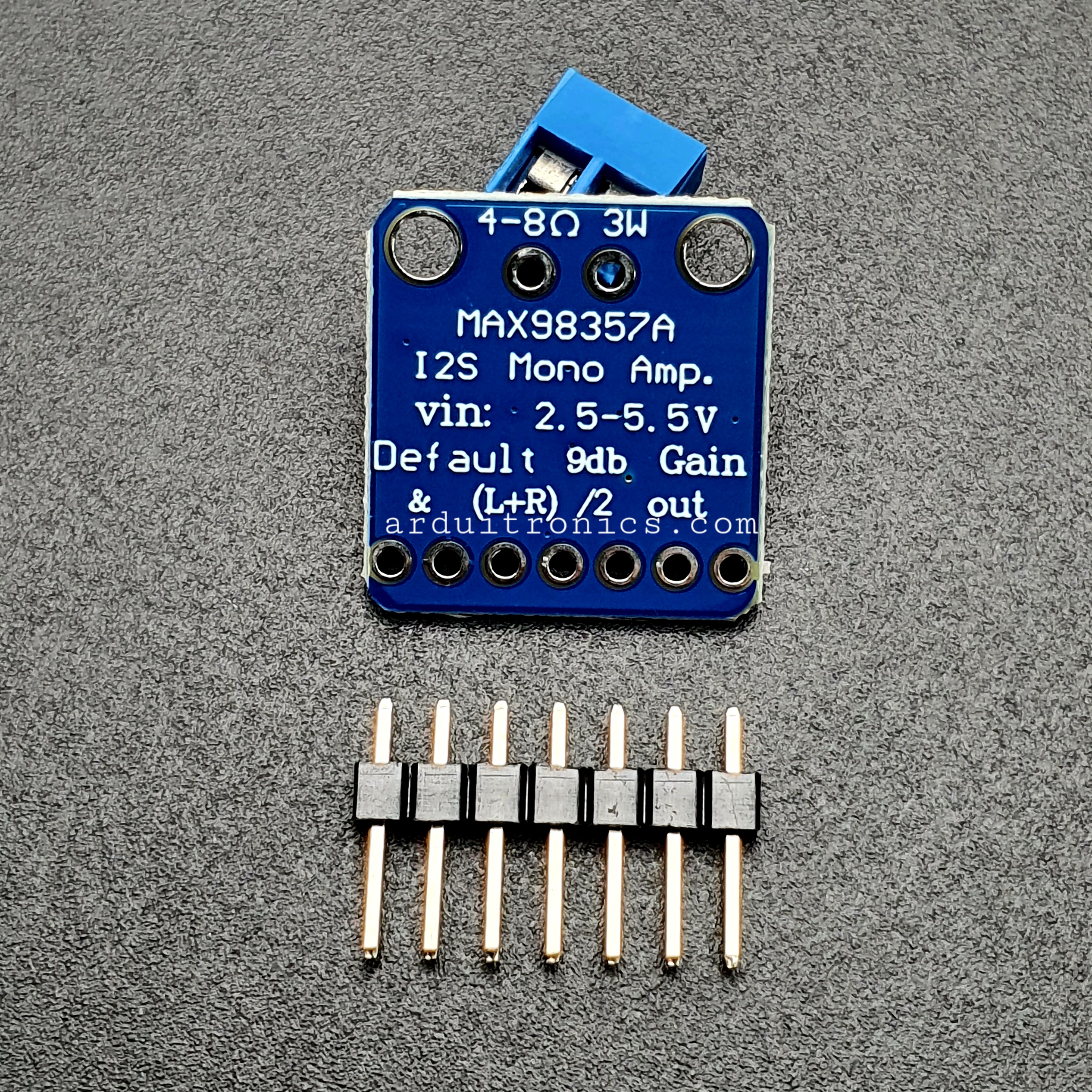 MAX98357 Amplifier Breakout Interface I2S Class D Module For ESP32 Raspberry Pi (แบบยังไม่ได้บัดกรี) PCB สีน้ำเงิน
