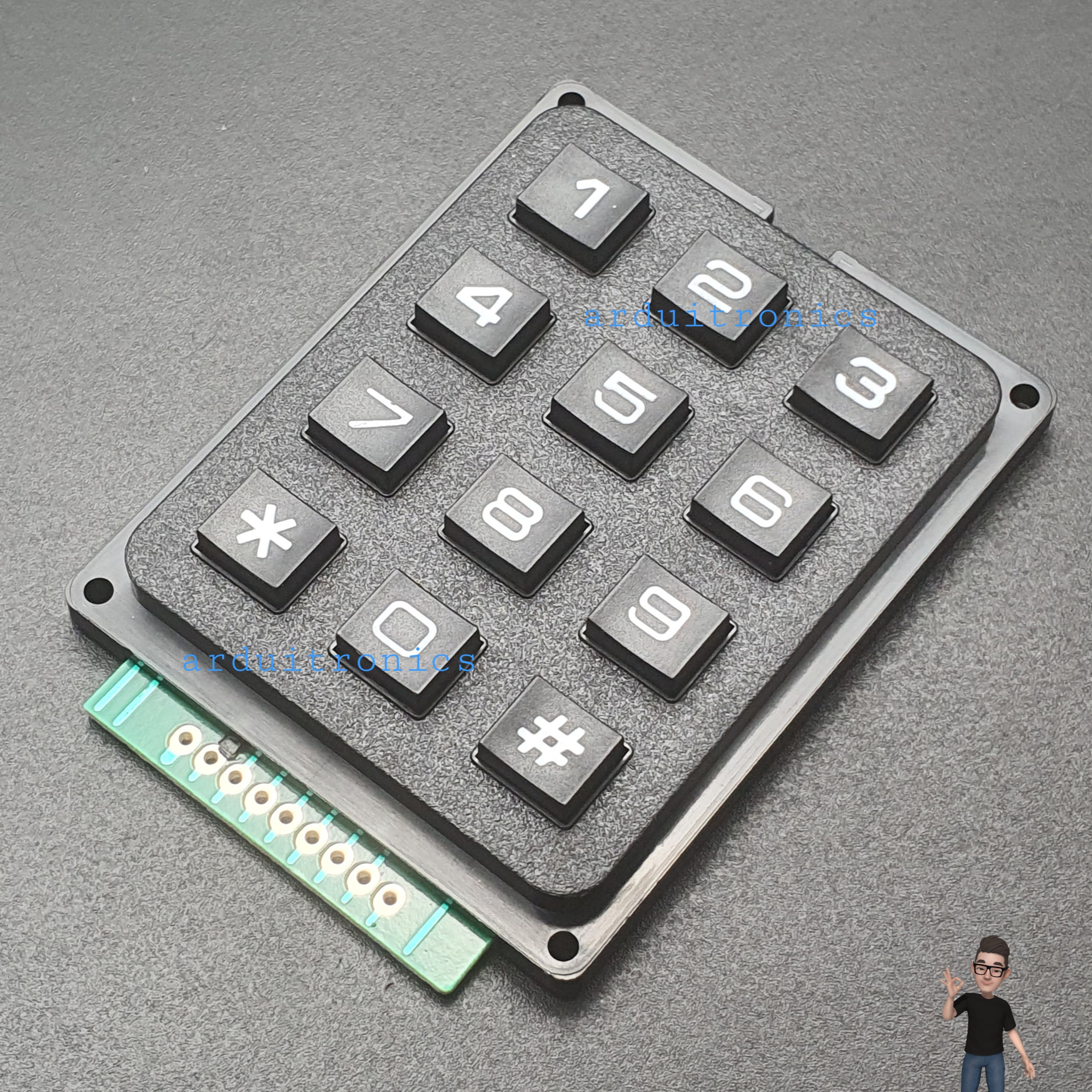 3x4 Matrix Keypad Module (Black Keypad)
