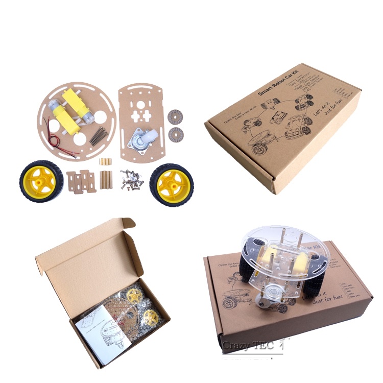 2WD Smart Robot Car Kit Mini Double Layers DIY (พร้อมกล่องใส่แข็งแรง)