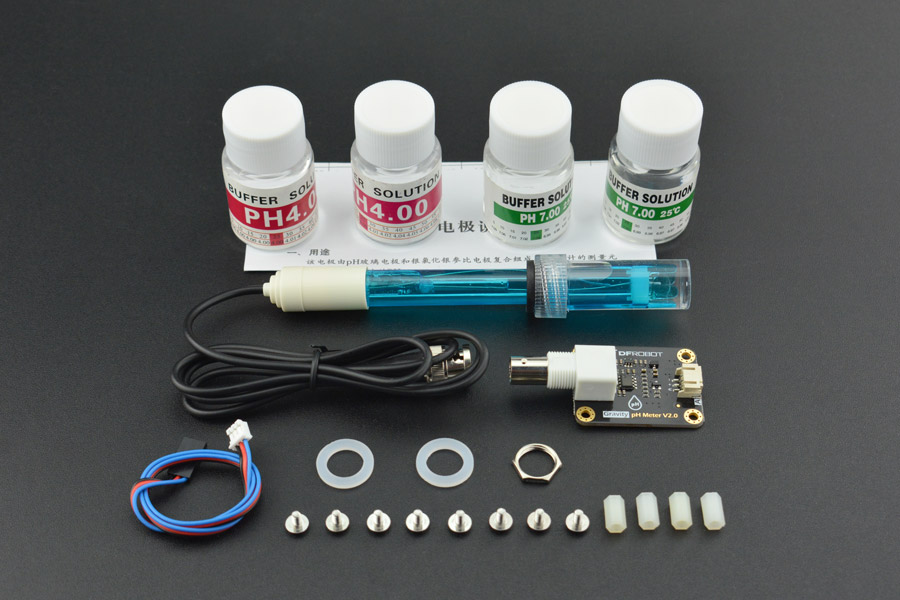 Gravity: Lab Grade Analog pH Sensor Kit for Arduino / Raspberry Pi (With Calibration Solutions) - แท้จาก DFRobot