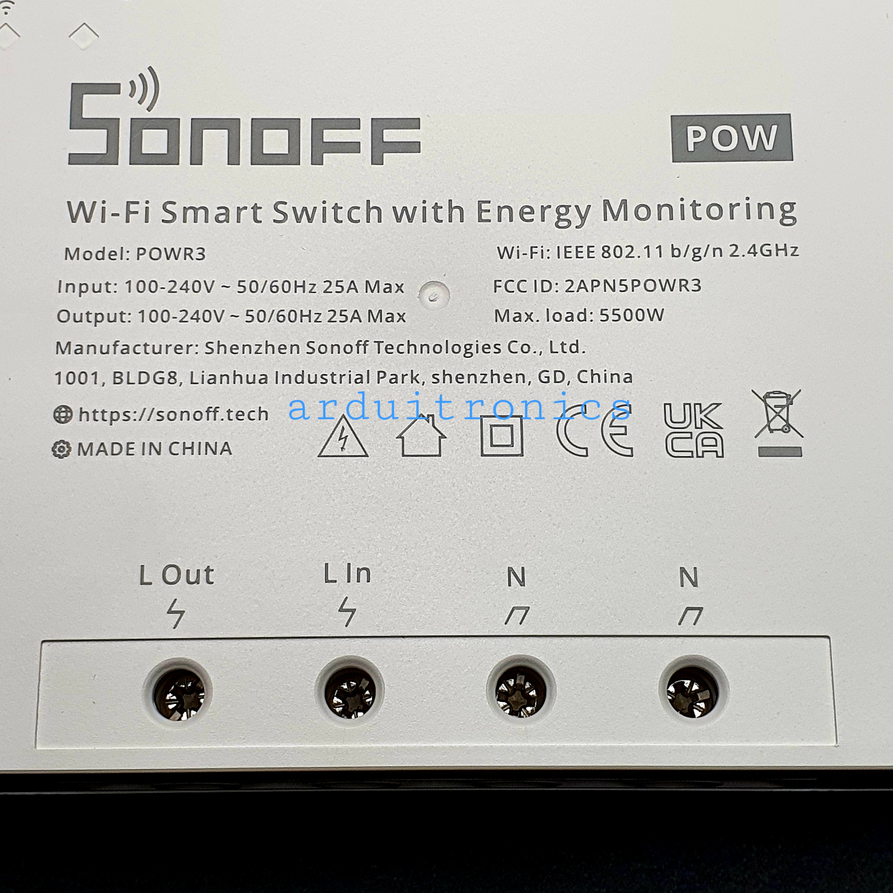 Sonoff Pow R3 สวิทช์อัจฉริยะ 25A/5500W พลังงานควบคุมด้วยเสียงพร้อม Amazon Alexa