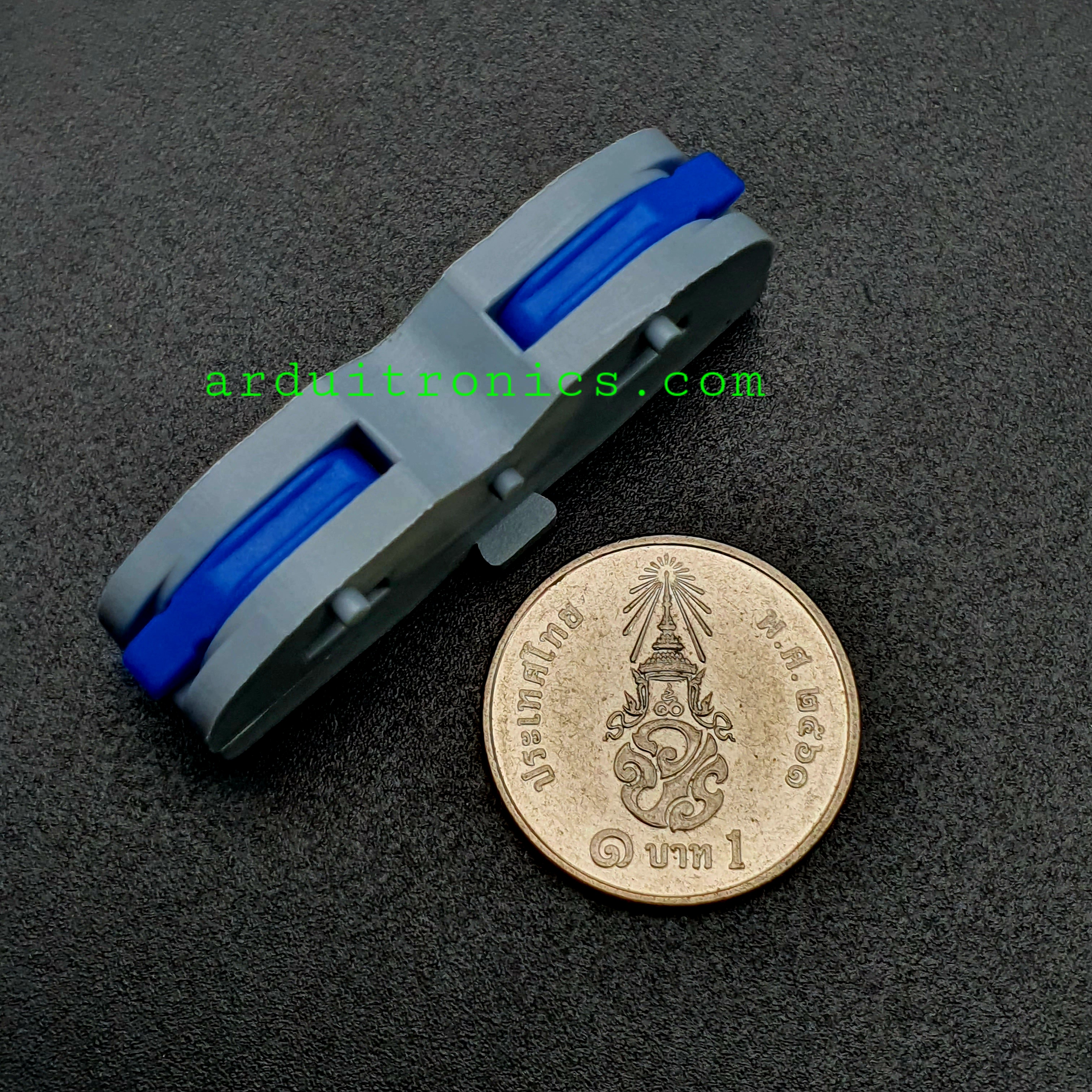 Terminal ต่อสายไฟแบบเร็ว 2 ช่อง (1 in - 1 out) Wire Connector Quick Terminal 0.08-4mm Square Splitter SPL-1 สีน้ำเงิน