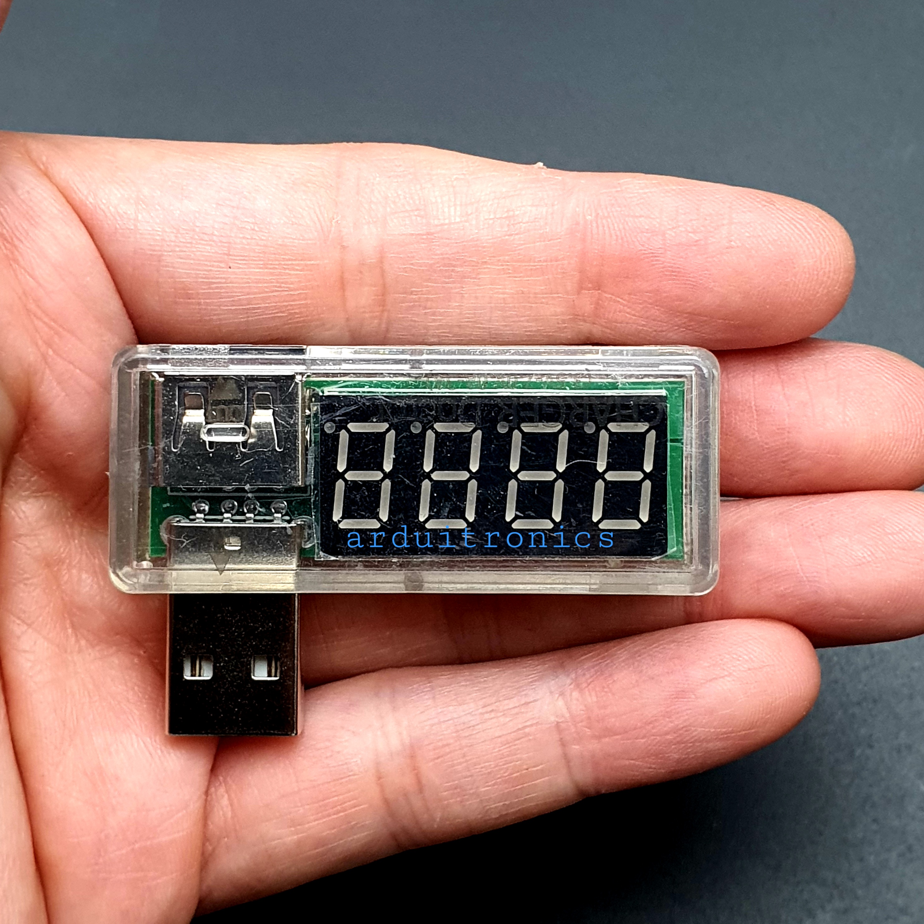 LED USB Mobile Power Charging Current Voltage Tester ยูเอสบีวัดแรงดันไฟฟ้า สีใส