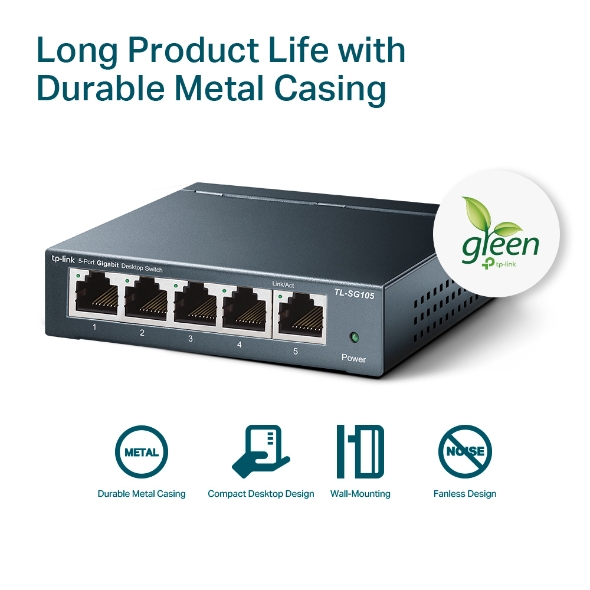 Switching Hub (สวิตซ์ฮับ) TP-LINK 5 Ports Gigabit Port TL-SG105 (Metal Case)