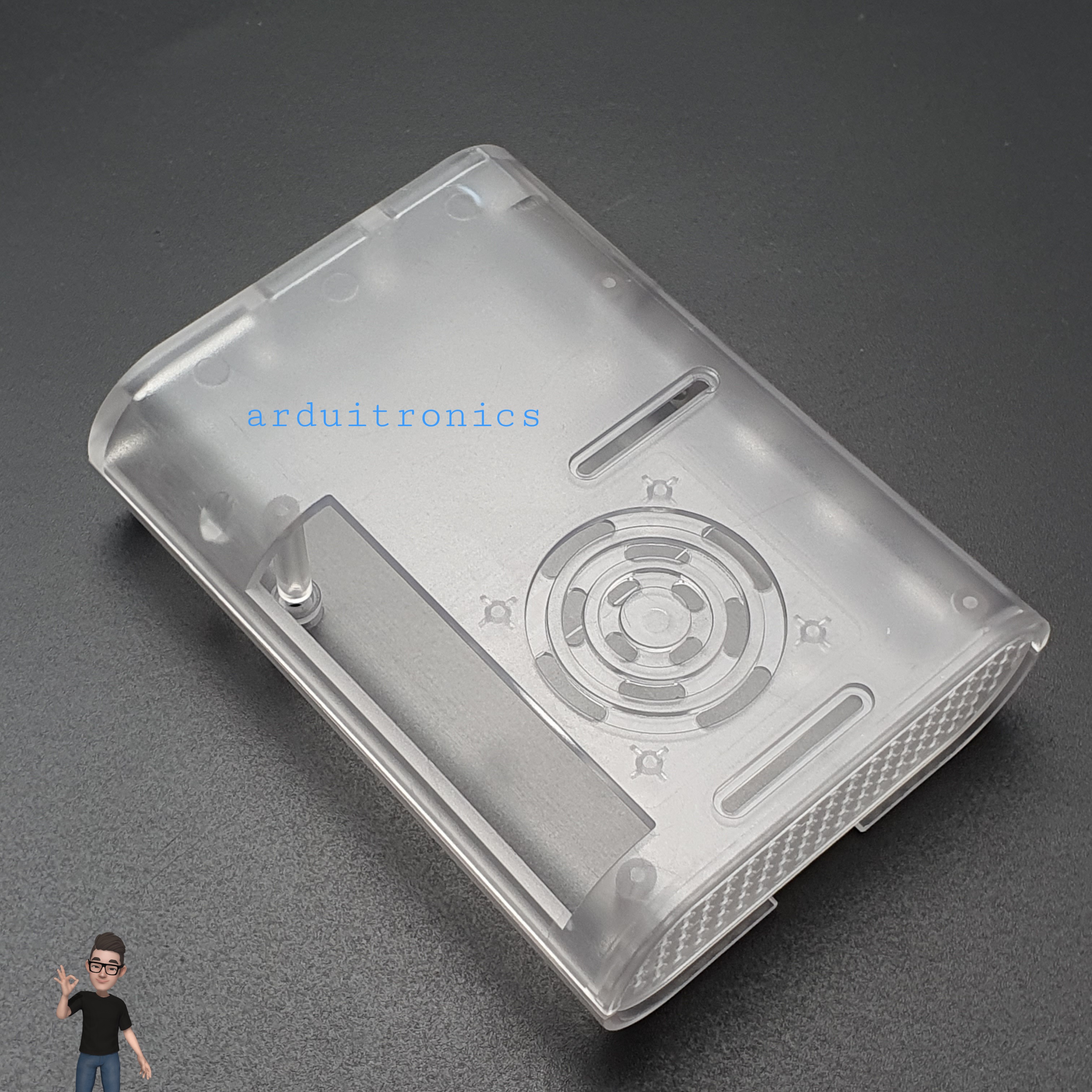 Raspberry Pi 4B Shell Case Box Transparent กล่อง เคส Raspberry Pi 4 สีใส พร้อมพัดลมระบายความร้อน