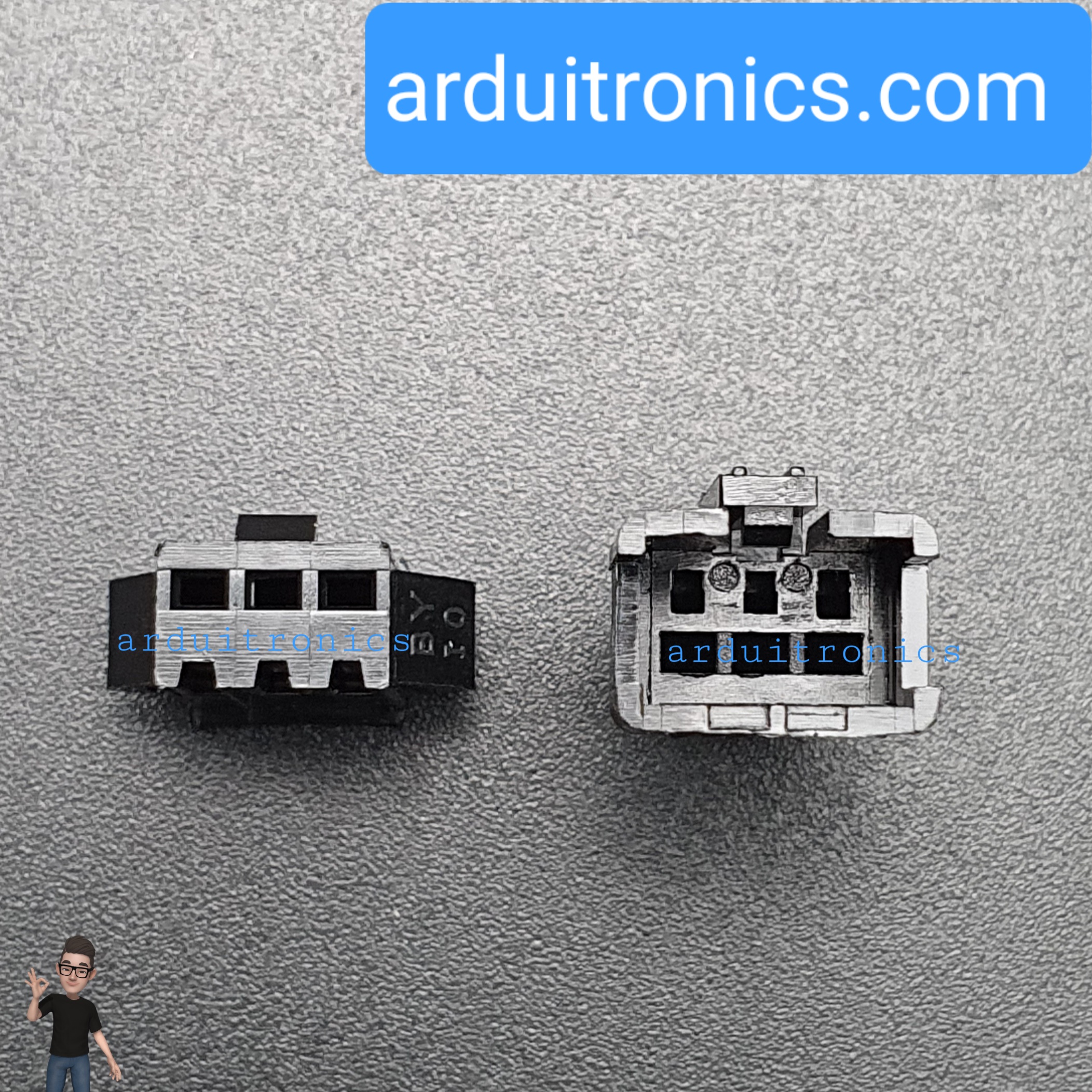 2.54mm 3 Pin Black Plastic Male Female JST-SM Housing Crimp Terminal Connector