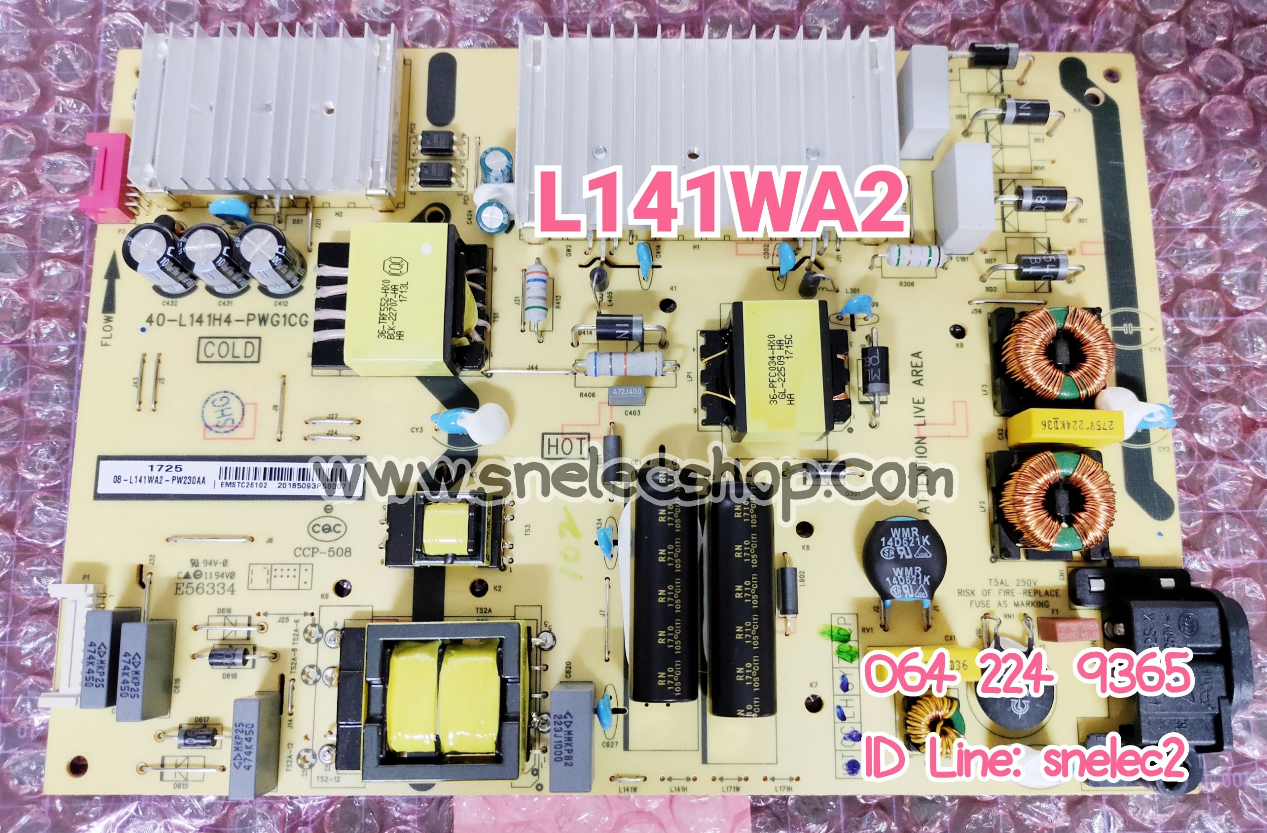 TCL2 บอร์ดซัพพลาย พาร์ท L141WA2-PW230AA . L141WA2-PW220AA ใช้ได้กับเครื่อง รุ่น LED55S3820 , LED55S3820 , LED55S62