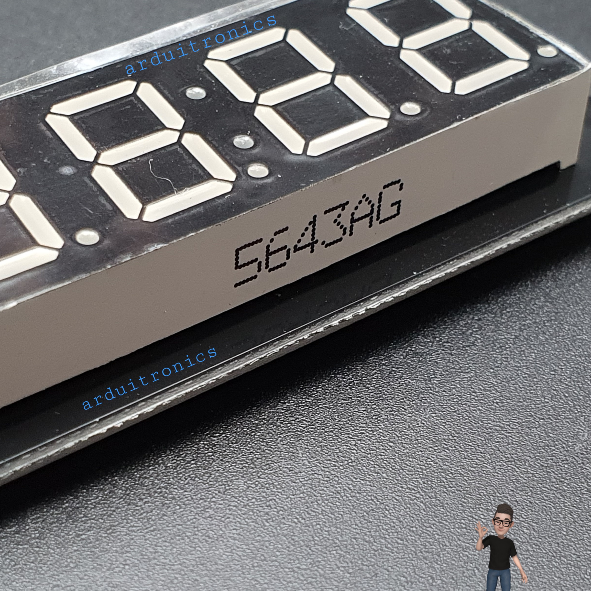 โมดูลแสดงค่าตัวเลข 4 หลัก สีเขียว 7 Segment 4 Digit TM1637 Module Size 0.56" (5643AG Common Cathode) บัดกรีแล้ว