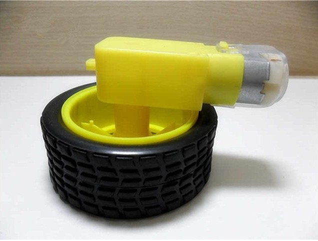 Gear Motor with Wheel Tire มอเตอร์แกนเดี่ยวพร้อมล้อ (อัตราทด 1:48)