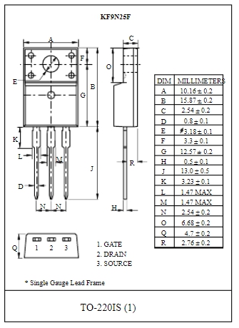 KF9N25P/F N CHANNEL MOS FIELD EFFECT TRANSISTOR
