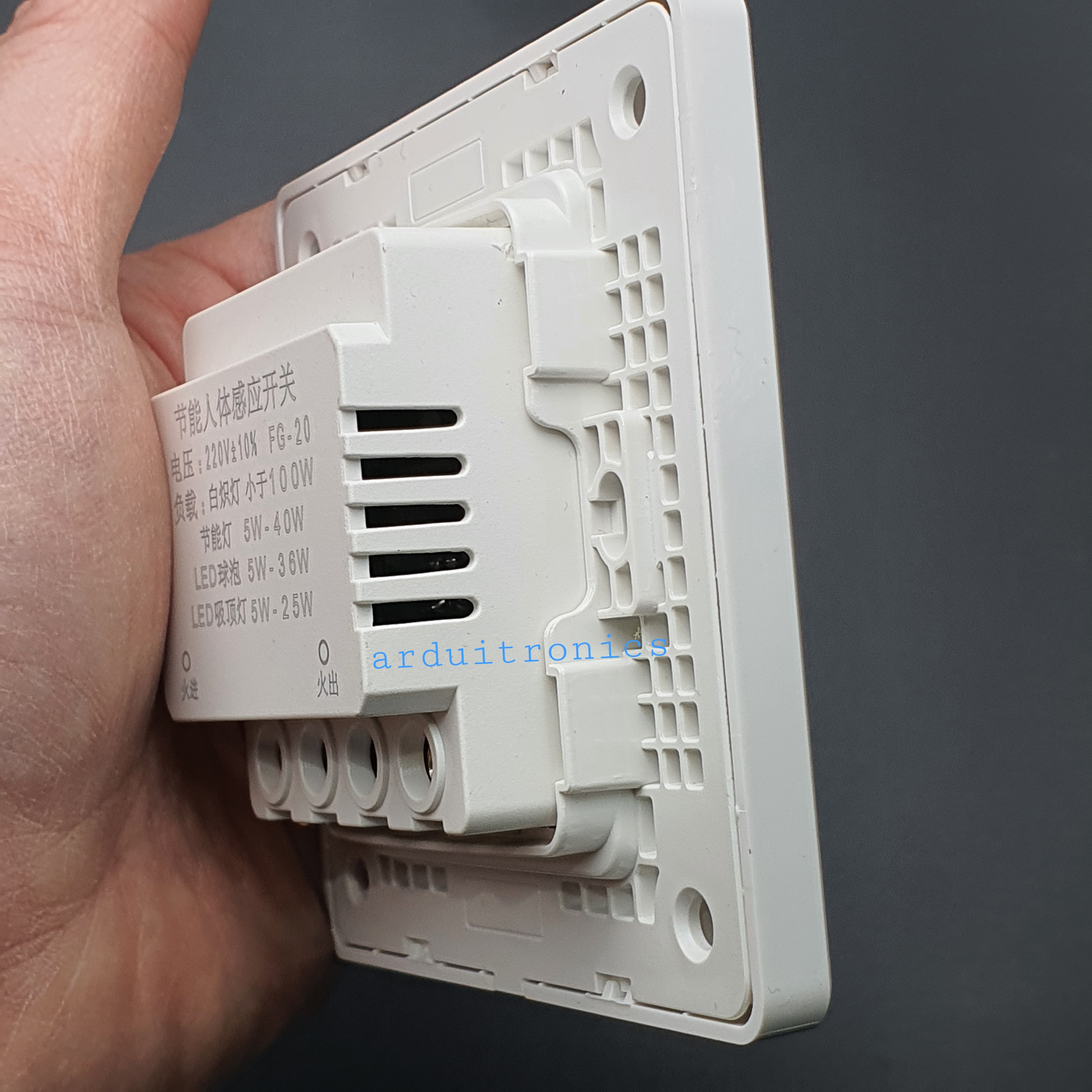 เซนเซอร์ตรวจจับการเคลื่อนไหว สำหรับเปิดปิดหลอดไฟ (Wall Plate PIR Sensor Light Control Switch)