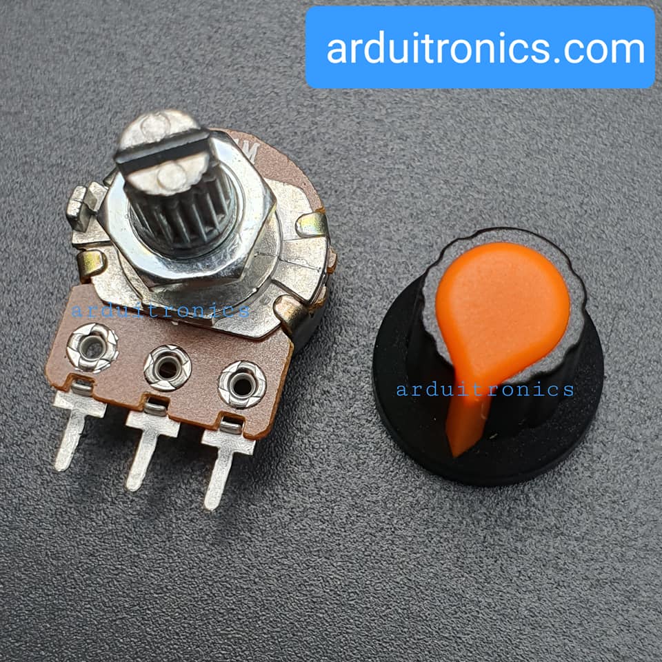 ตัวต้านทานปรับค่าได้พร้อมจุกหมุน pack 9 ค่า รวม 9 ชิ้น (พร้อมแหวนรอง) สีส้ม