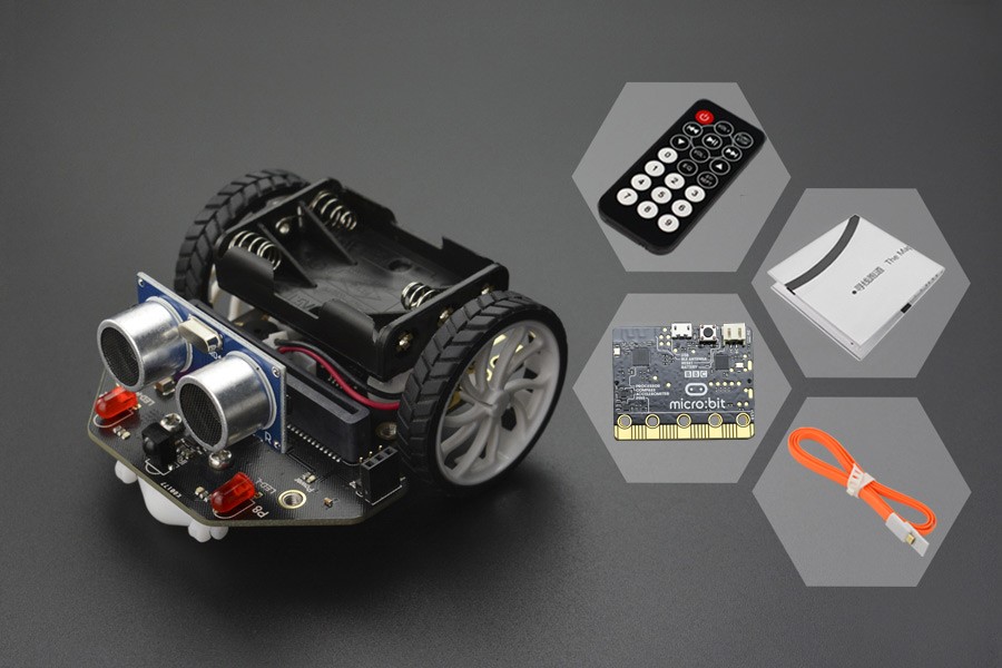 [ชุดพร้อมใช้] micro: Maqueen Lite (with 1x micro:bitV1.5 + 1x IR Remote Controller + 1x map + 1x USB Cable) - แท้จาก DFRobot