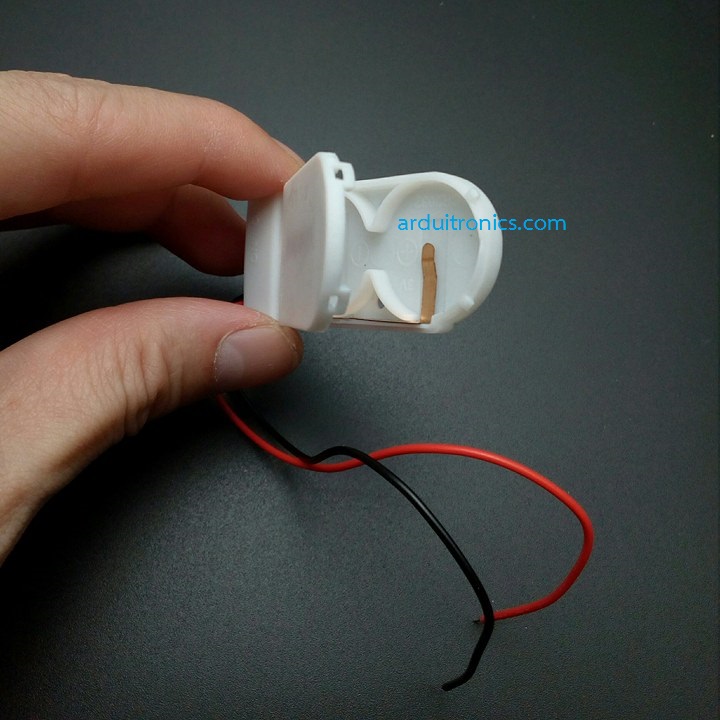 Battery Box รางถ่านกระดุม CR2032 สีขาว ใส่ได้ 2 ก้อน 6V (ก้อนละ 3V) พร้อมสวิตช์