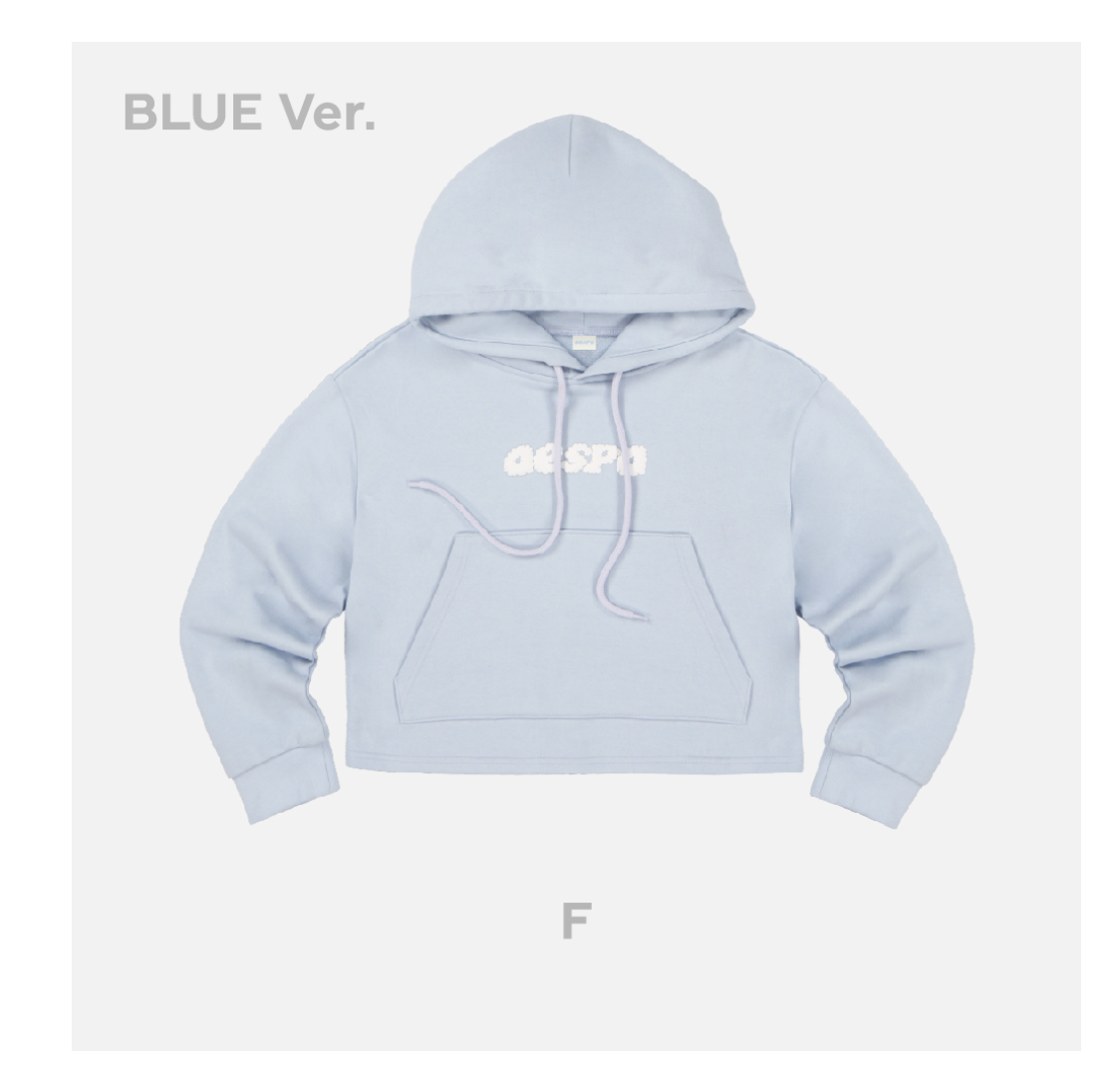 aespa -[Come to MY illusion] - pop u p - Cropped hoodie แบบสีฟ้า
