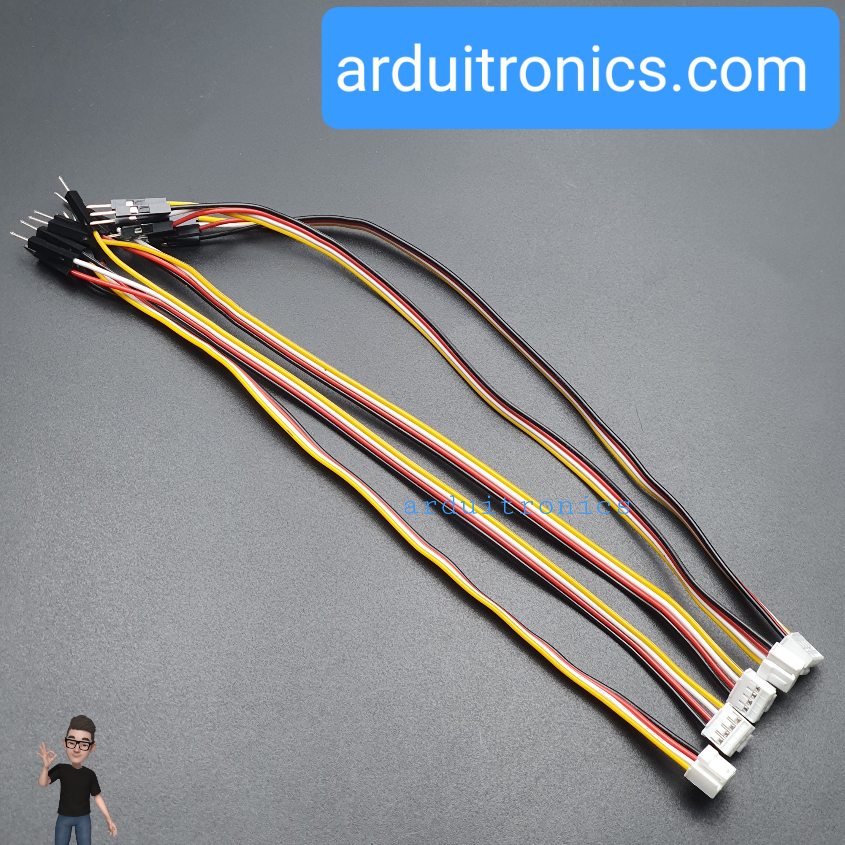 [Pack 5 เส้น] Grove - 4 Pin Male Jumper to Grove 4 Pin Conversion Cable (แปลงหัว Grove 4 Pin เป็น หัวจัมเปอร์ตัวผู้ 4 หัว)